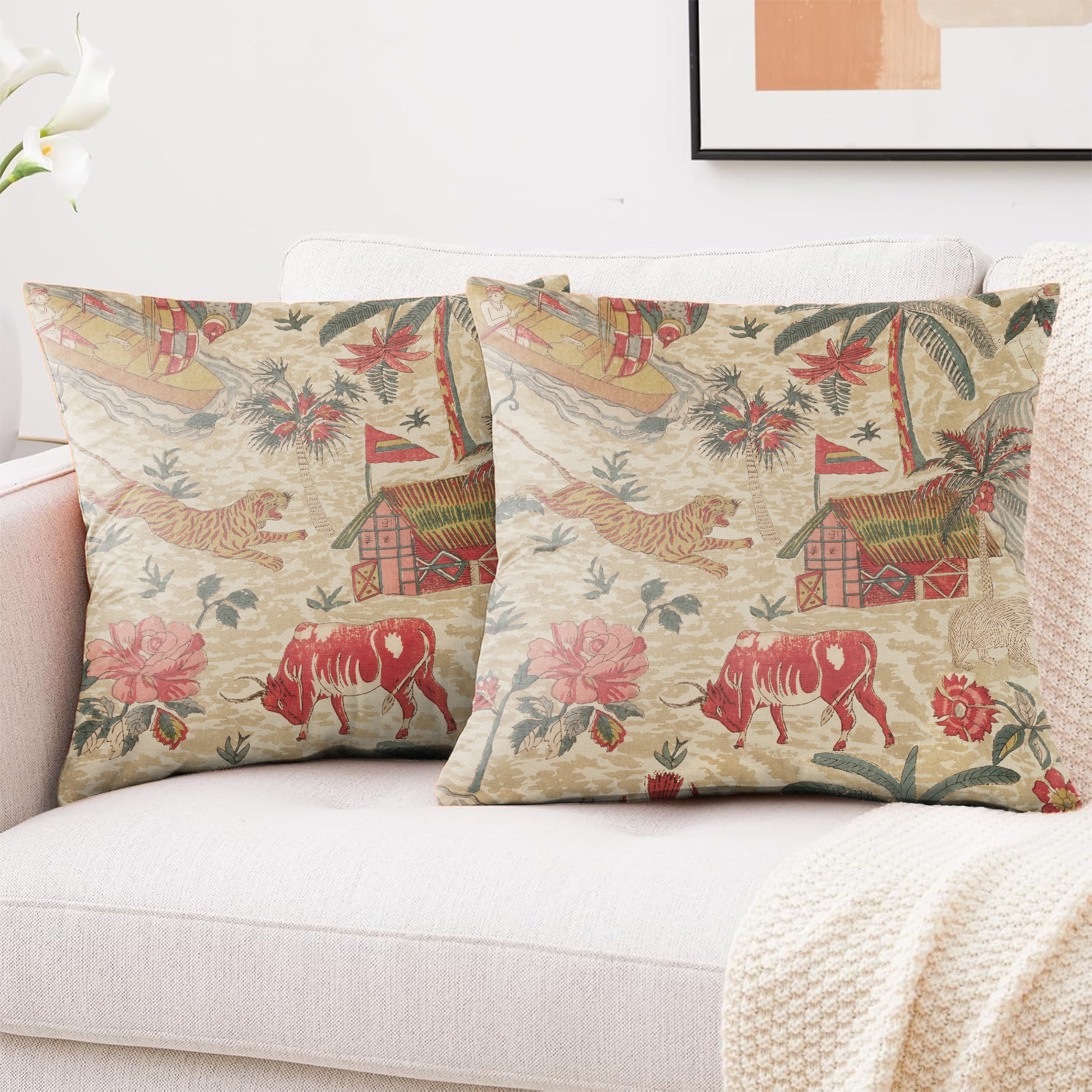 YANGSHUO RED CUSHION COVER (Pack of 2)