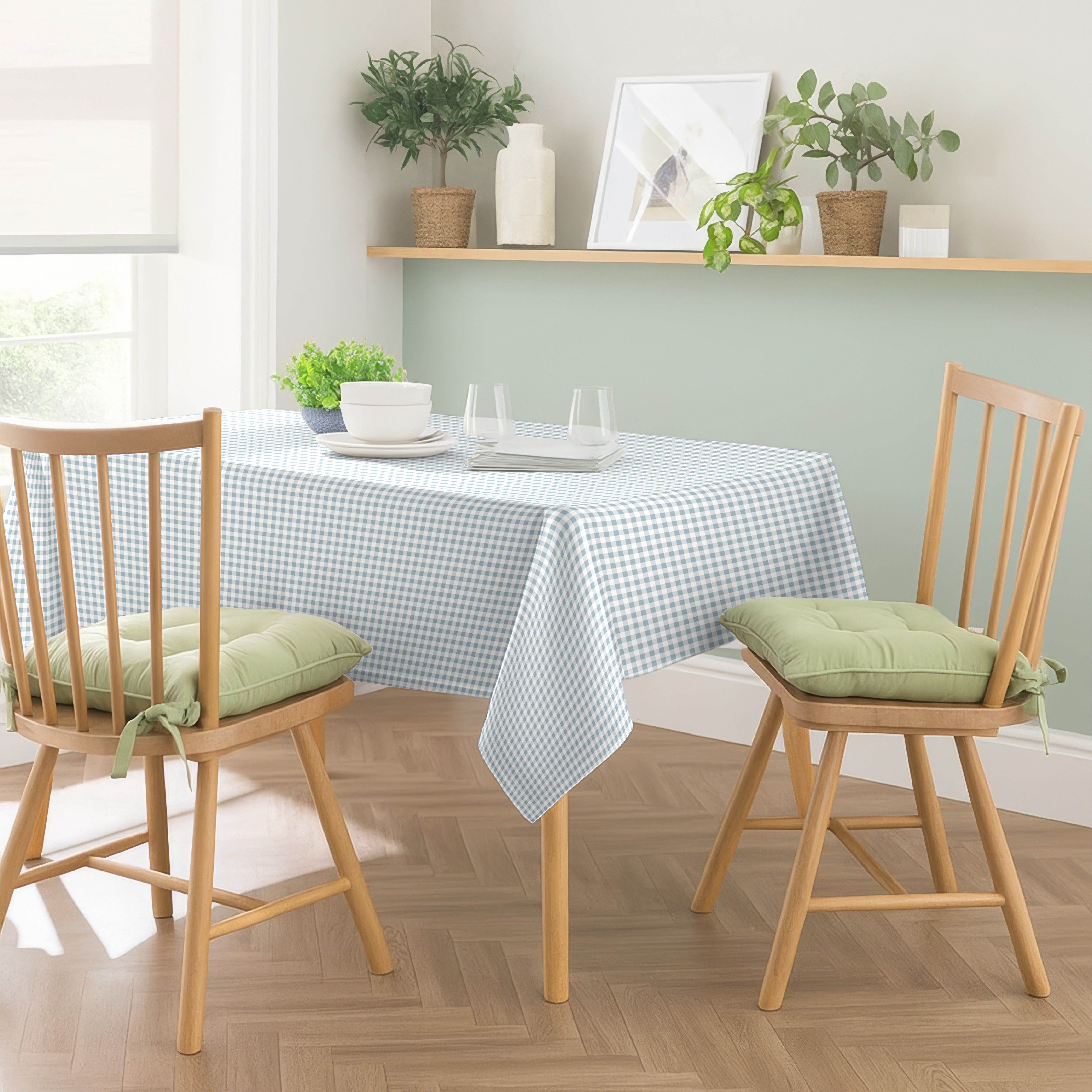GINGHAM CHECKS INK BLUE TABLE CLOTH