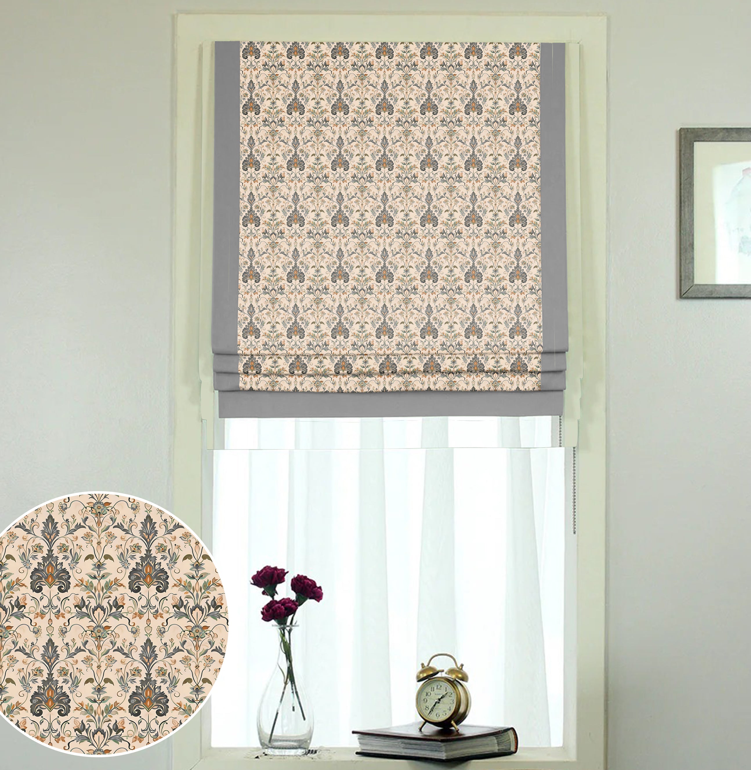 PIRAN GREY READY MADE ROMAN BLIND