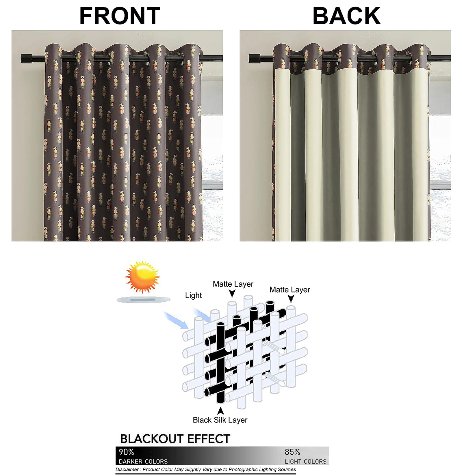 SELTOS BROWN BLACKOUT CURTAINS