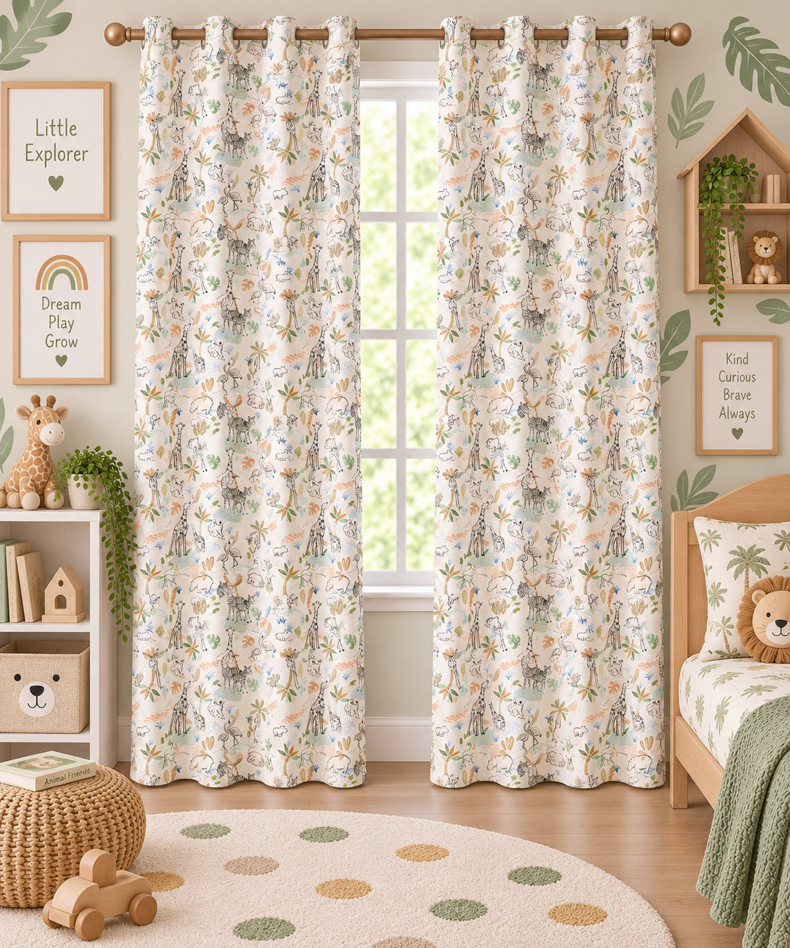 Animals Printed Curtain