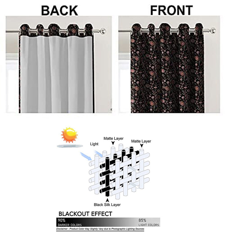 KASHMIRI BLACK BLACKOUT CURTAINS