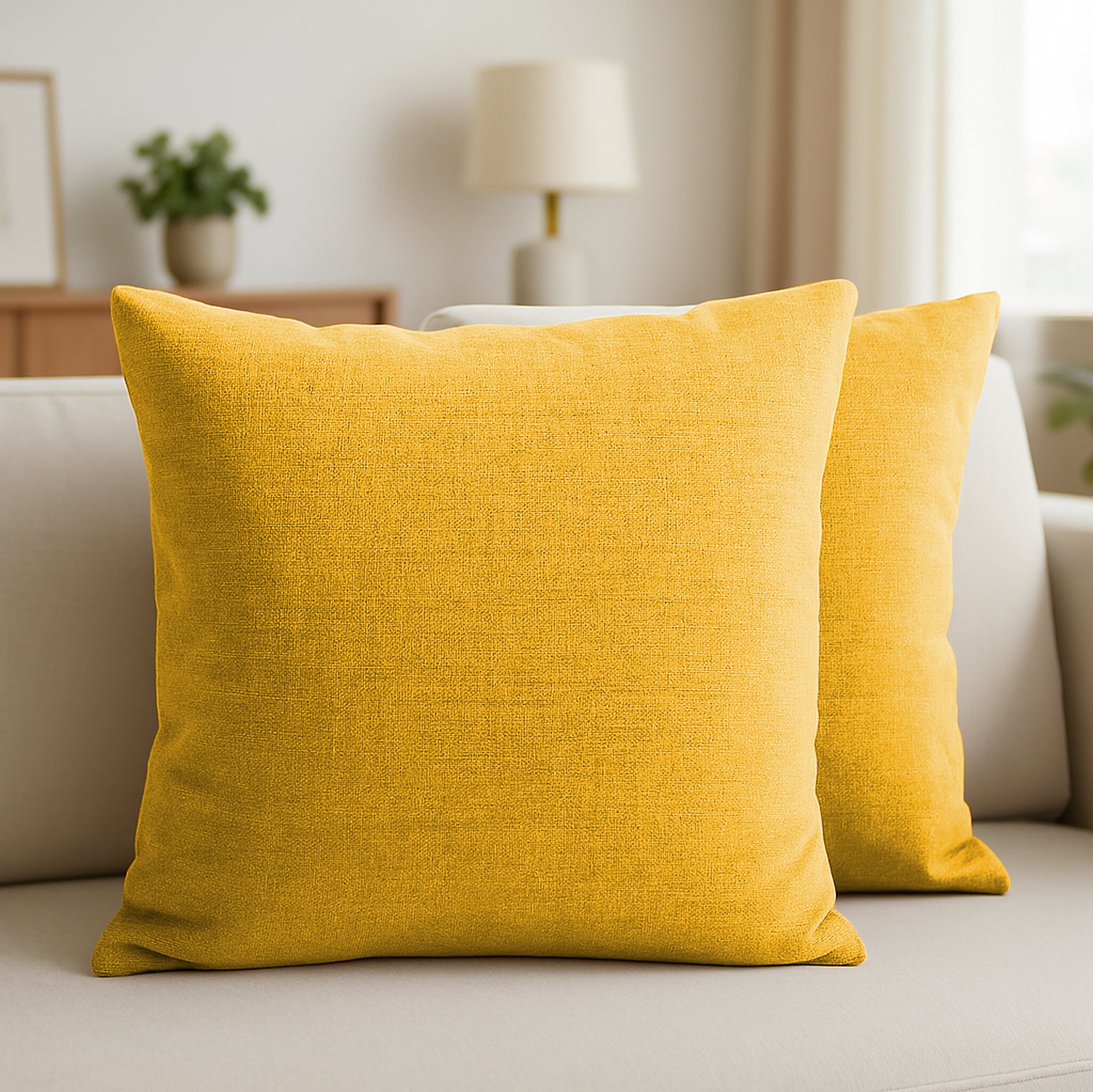 PUMA MUSTARD CUSHION COVER (Pack of 2)