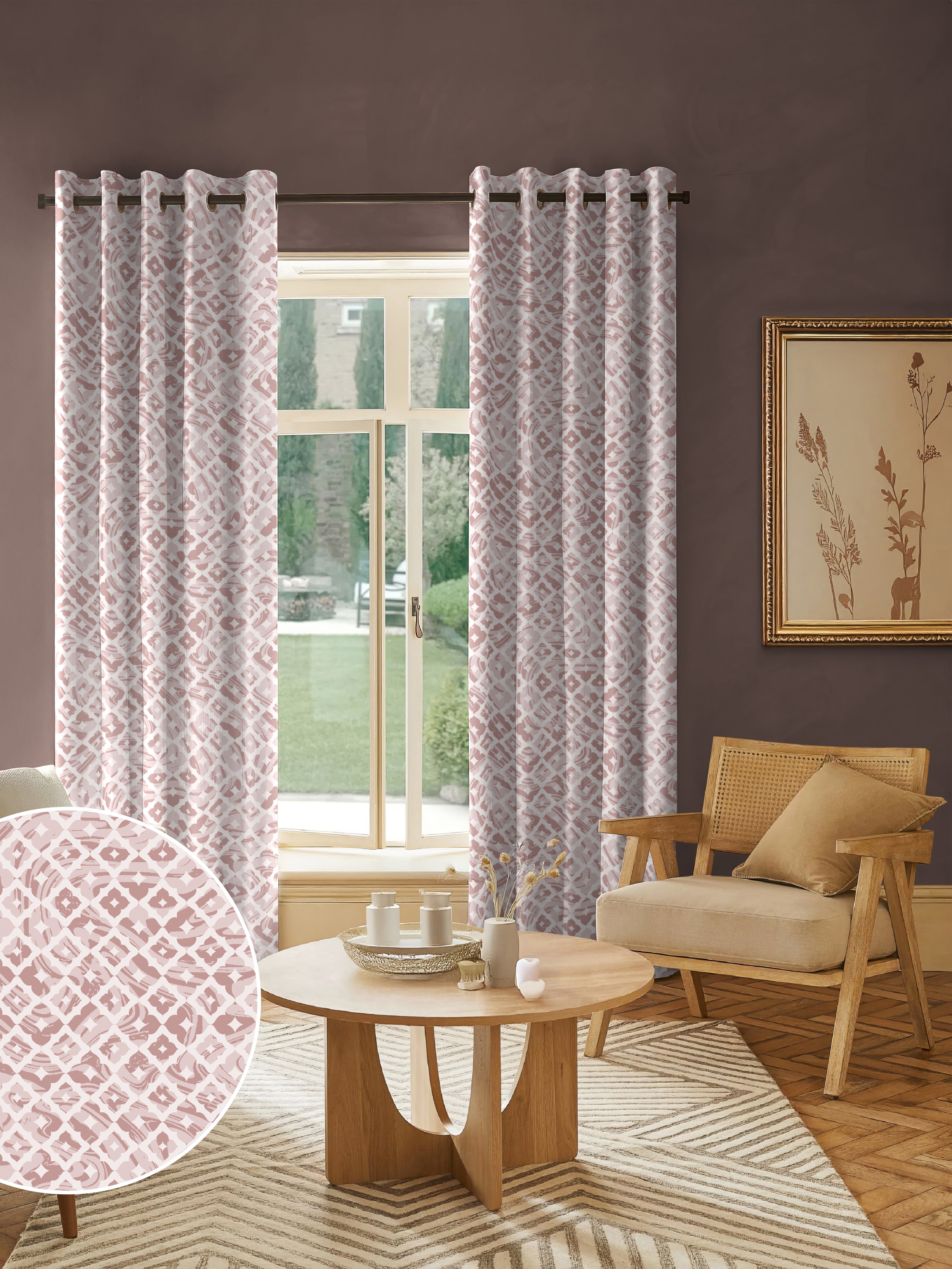 HARLOW PINK PRINTED BLACKOUT CURTAIN