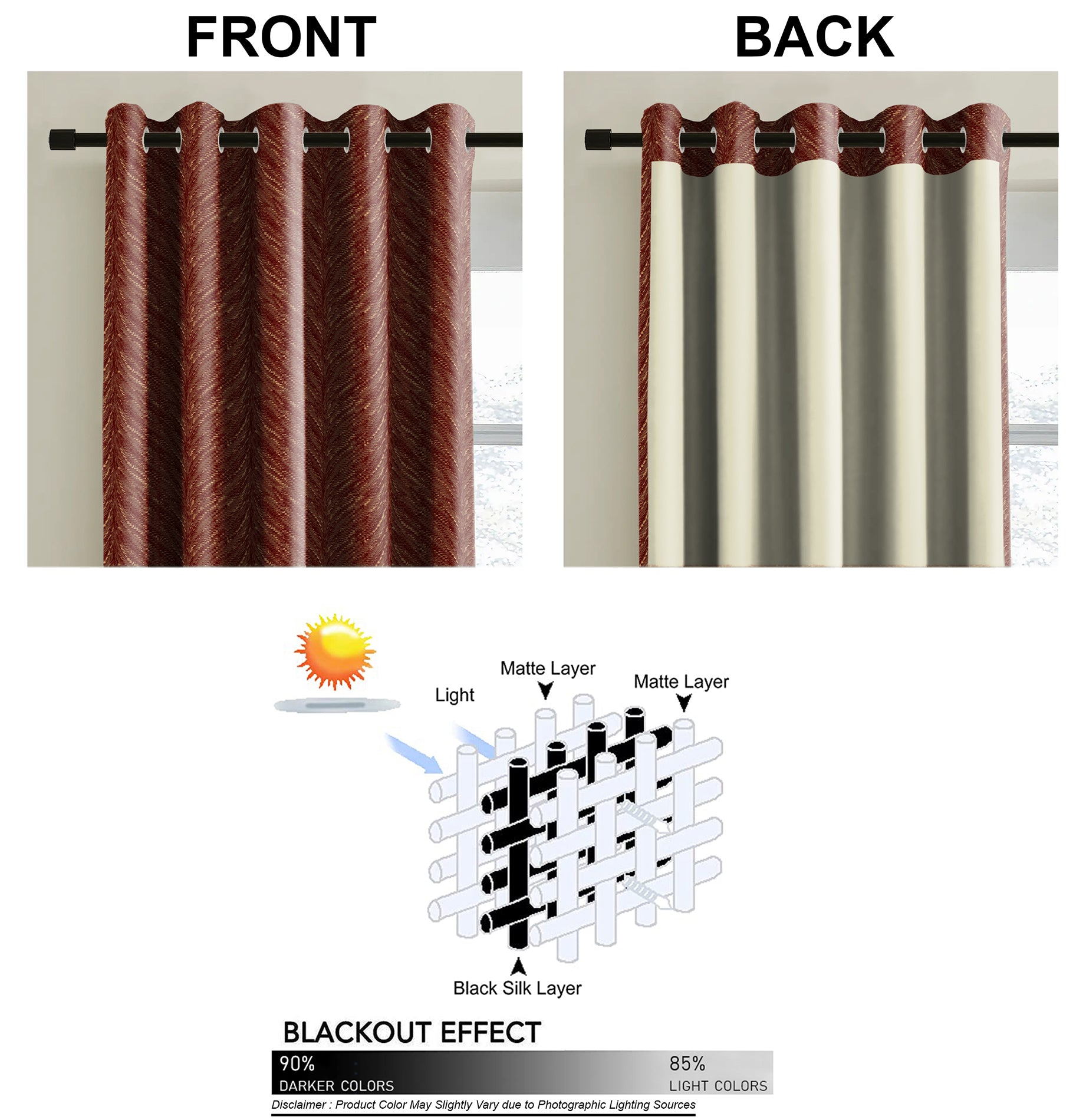 Luxor Rosso Printed Blackout Curtains