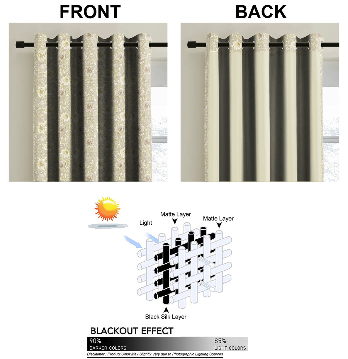 Heritage Beige Blackout Curtain