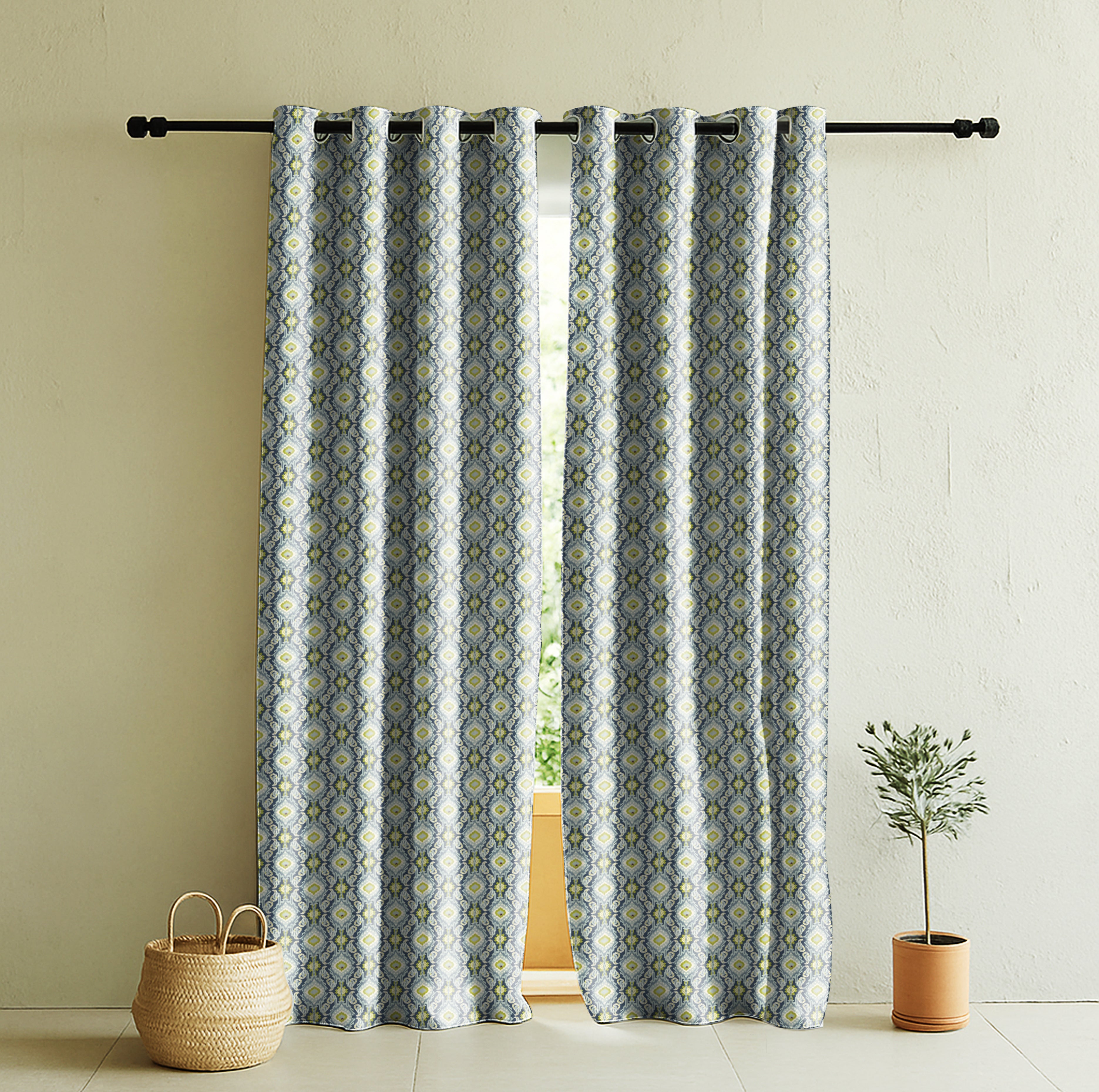 ALDERLY ANTHEM OLIVE GREE ROOM DARKENING PRINTED CURTAIN
