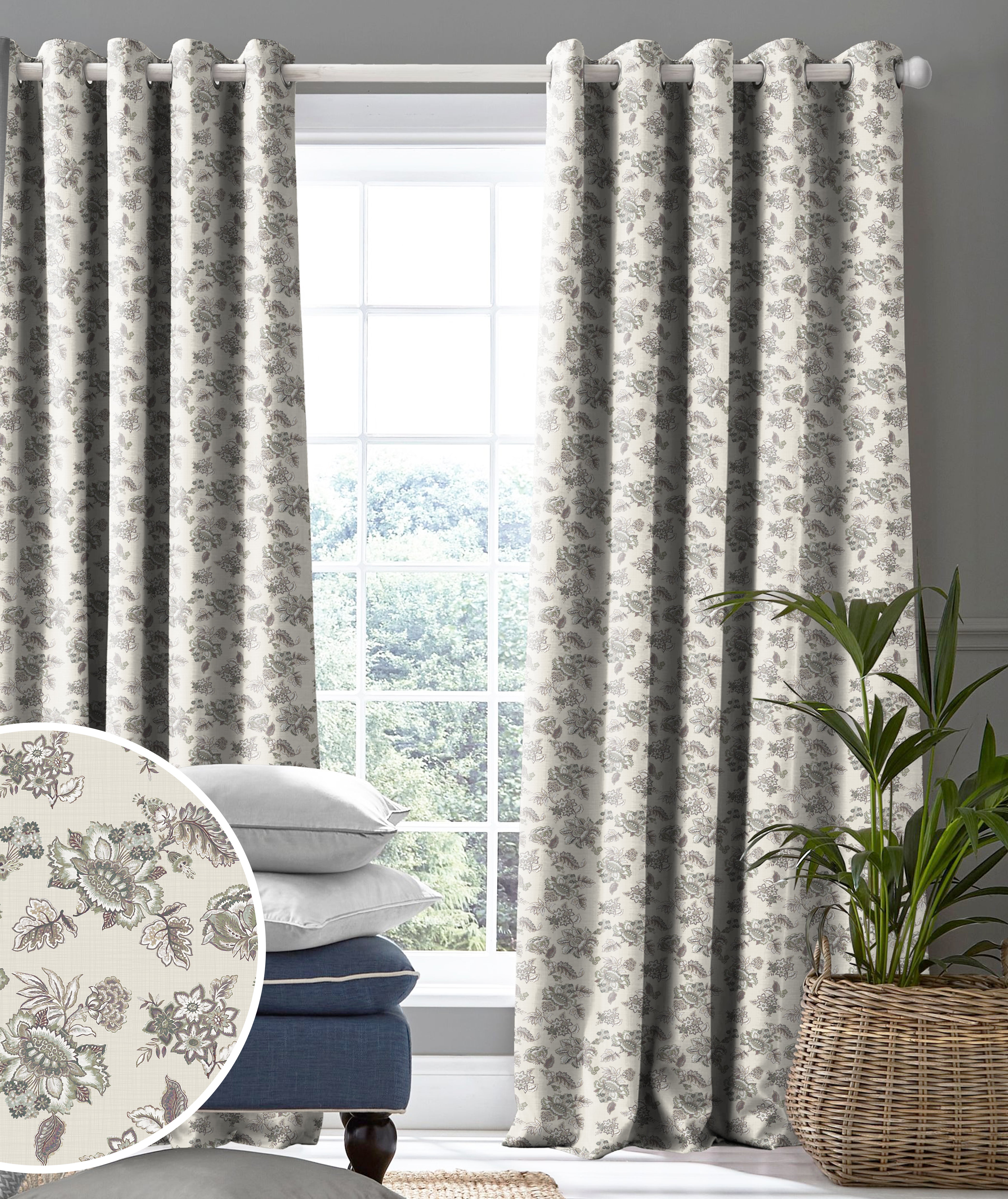 ANZIO COFFEE PRINTED BLACKOUT CURTAIN