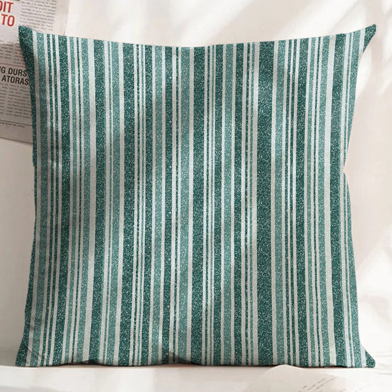JODHPUR STRIPE DIGITAL PRINTED CUSHION COVER TEAL (Pack of 2)