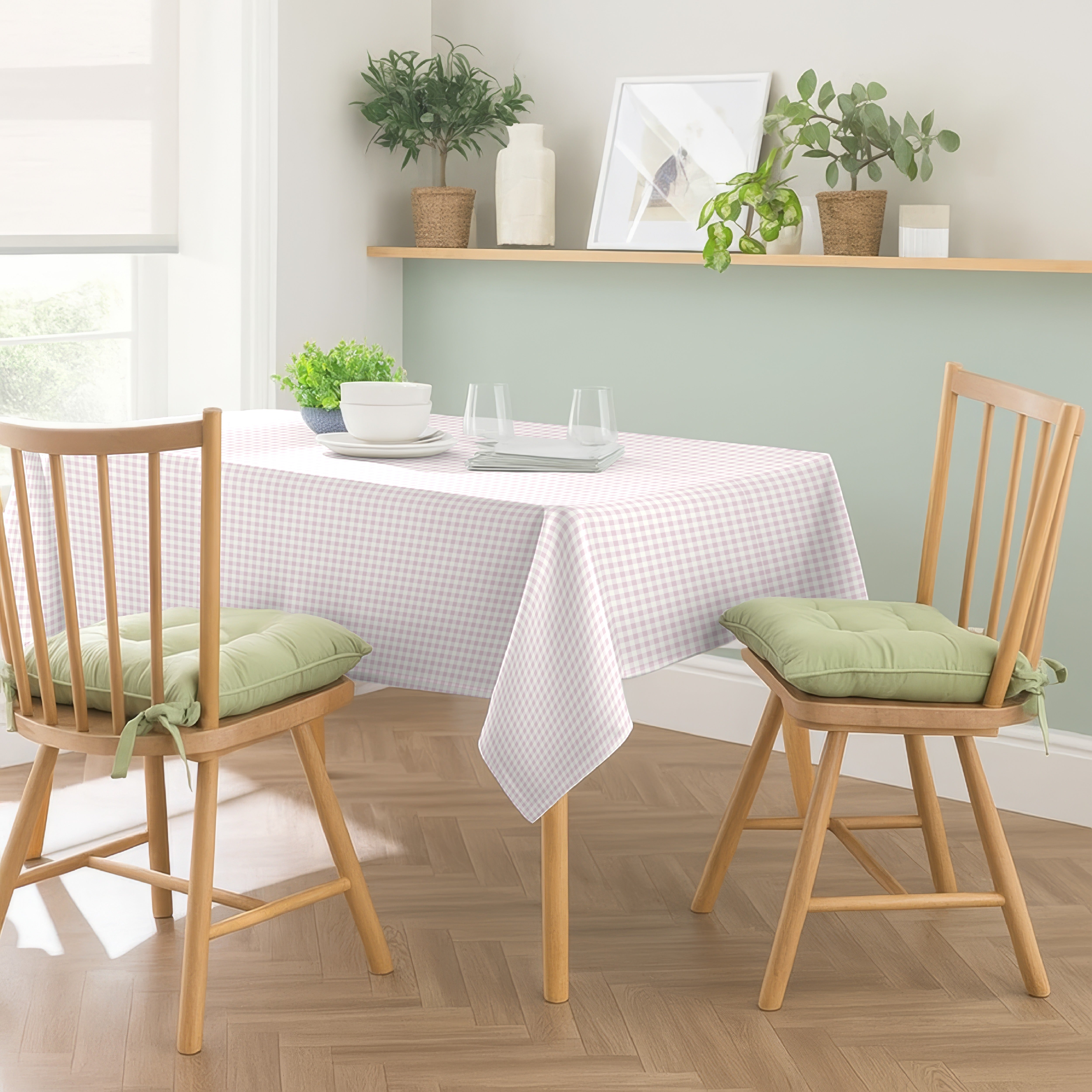 GINGHAM CHECKS PINK TABLE CLOTH