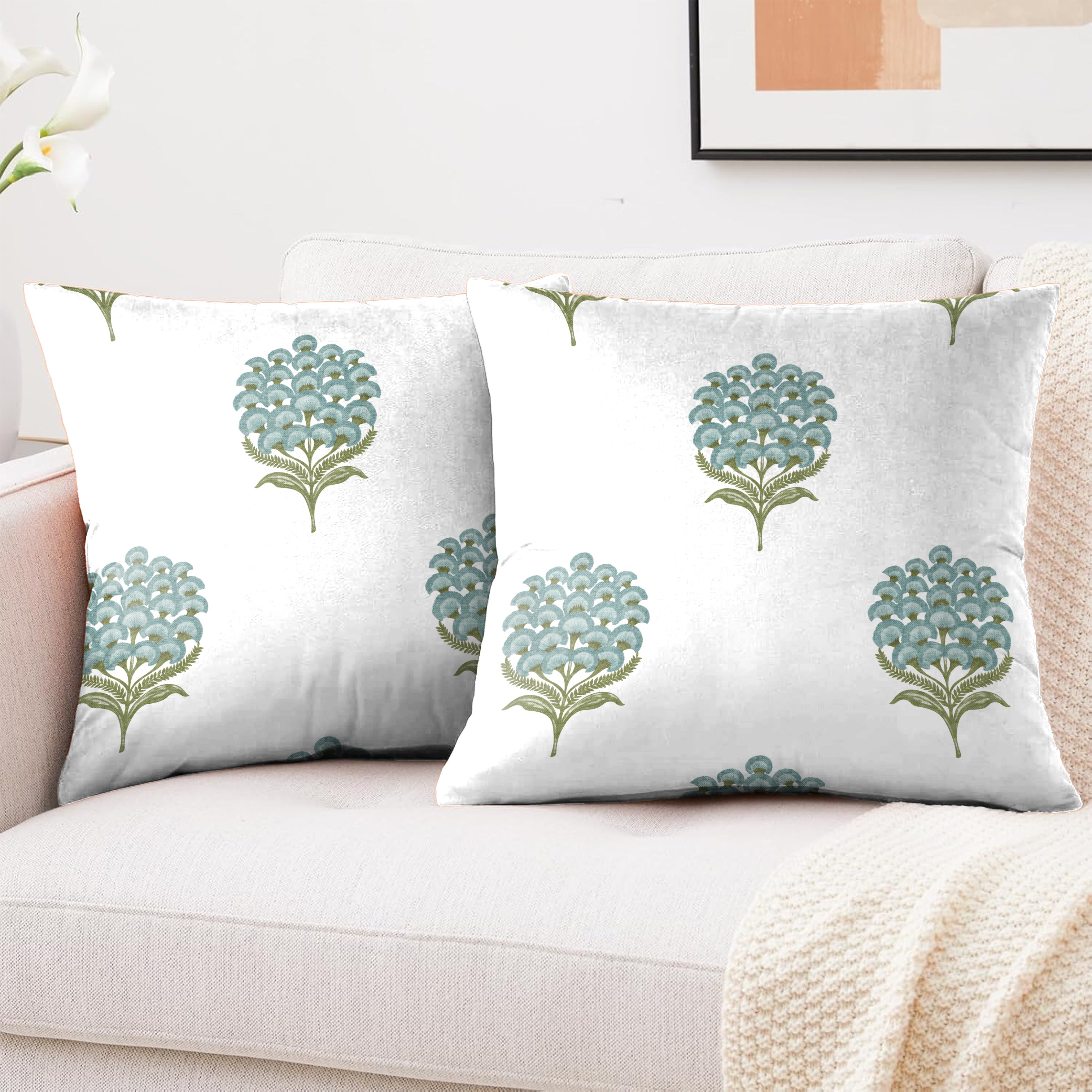 POKHARA GREEN CUSHION COVER (Pack of 2)