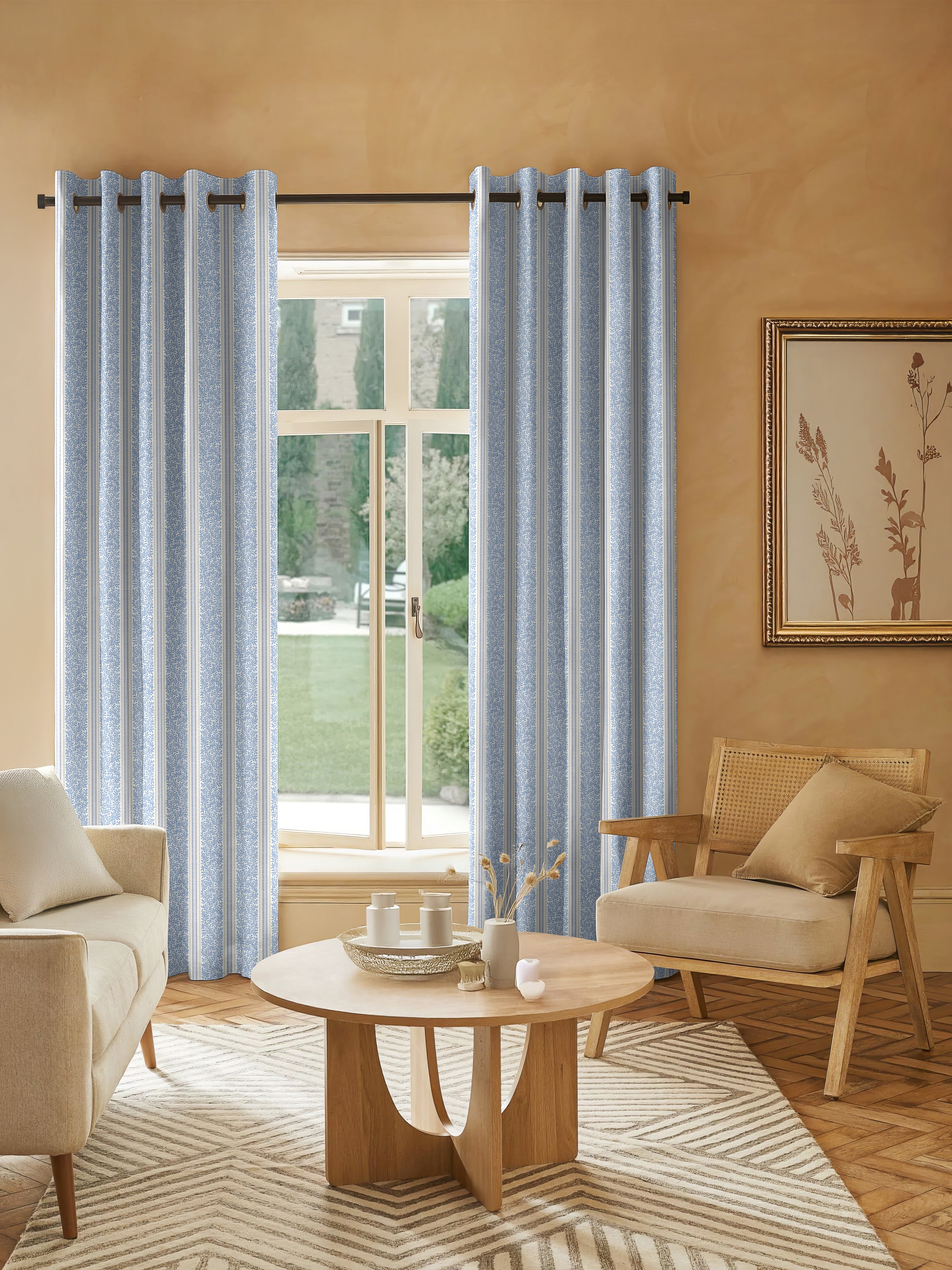 TORONTO BLUE PRINTED BLACKOUT CURTAIN