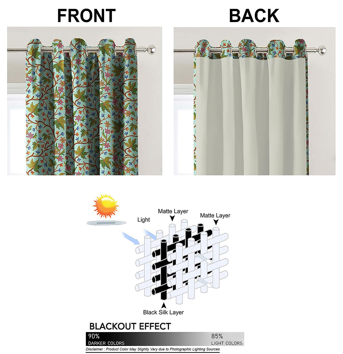 VAROSKI KASHMIRI GREEN BLACKOUT CURTAIN