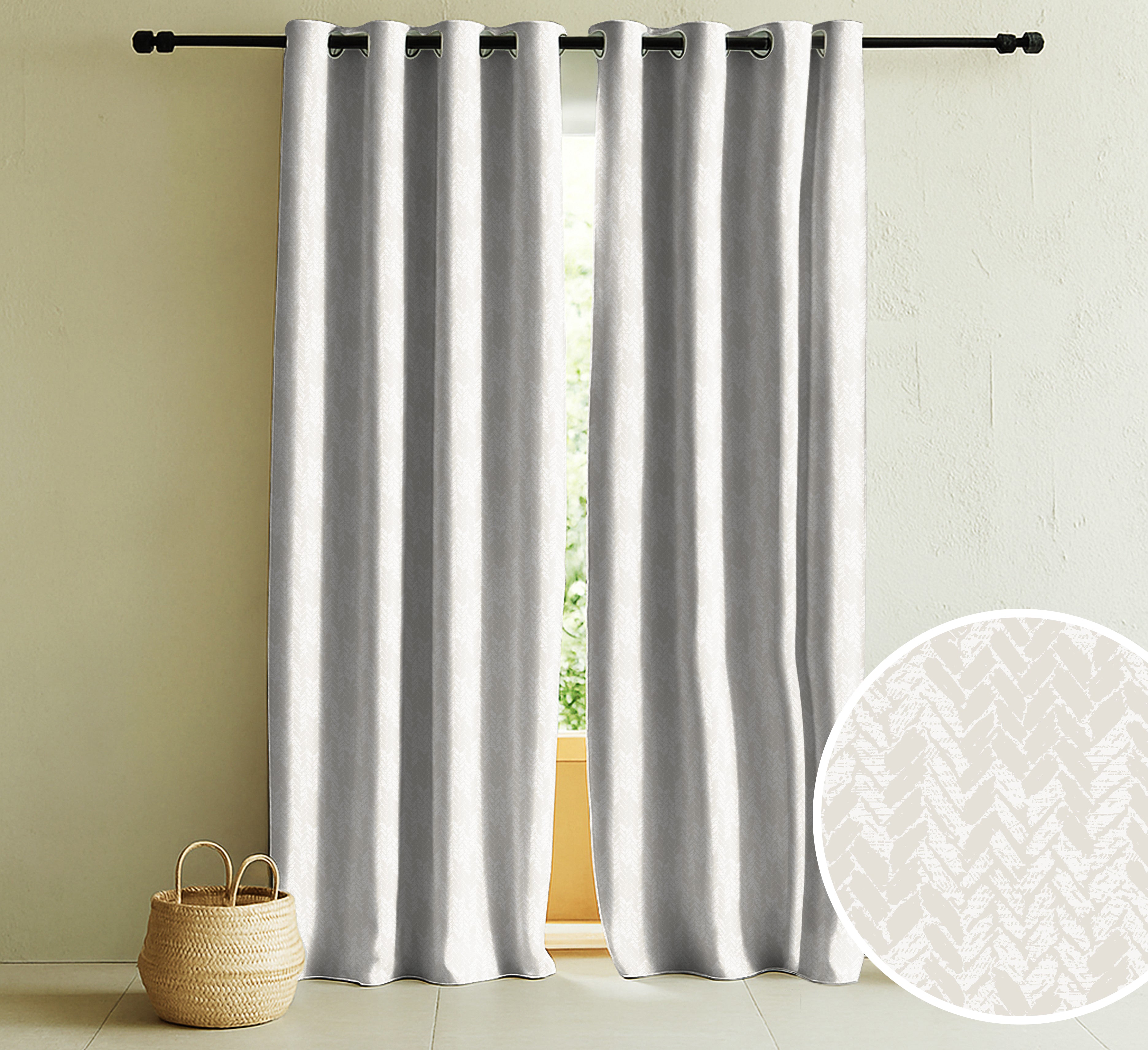 EDINA BEIGE PRINTED BLACKOUT CURTAIN