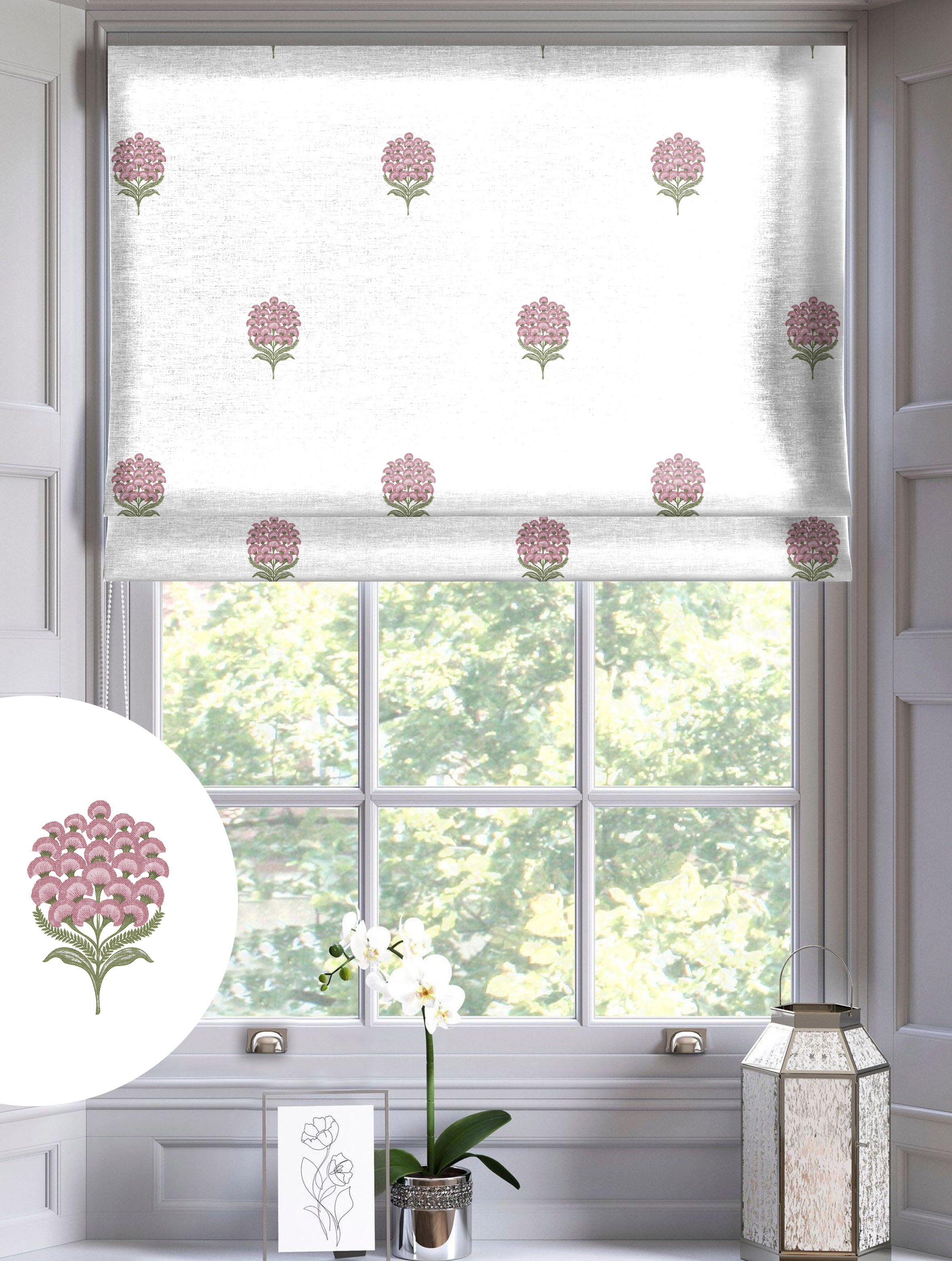 POKHARA LIGHT PINK READY MADE ROMAN BLIND