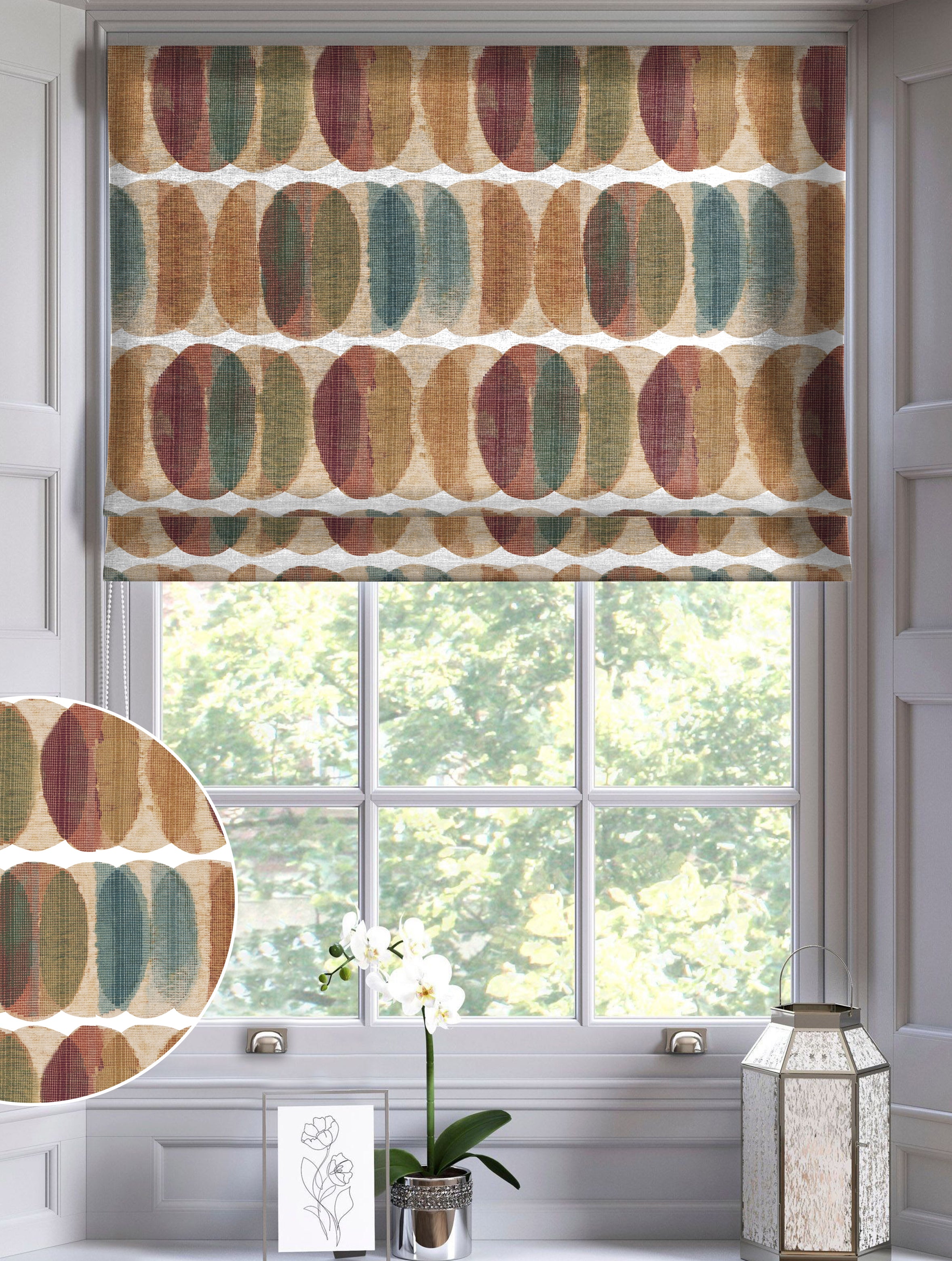 ELMORE ORANGE READY MADE ROMAN BLIND
