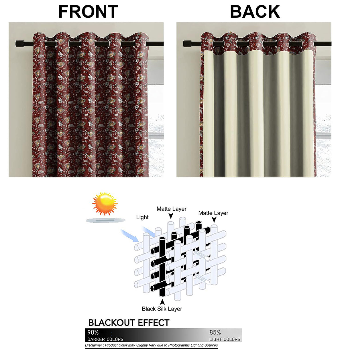 KASBAH MAROON BLACKOUT CURTAINS