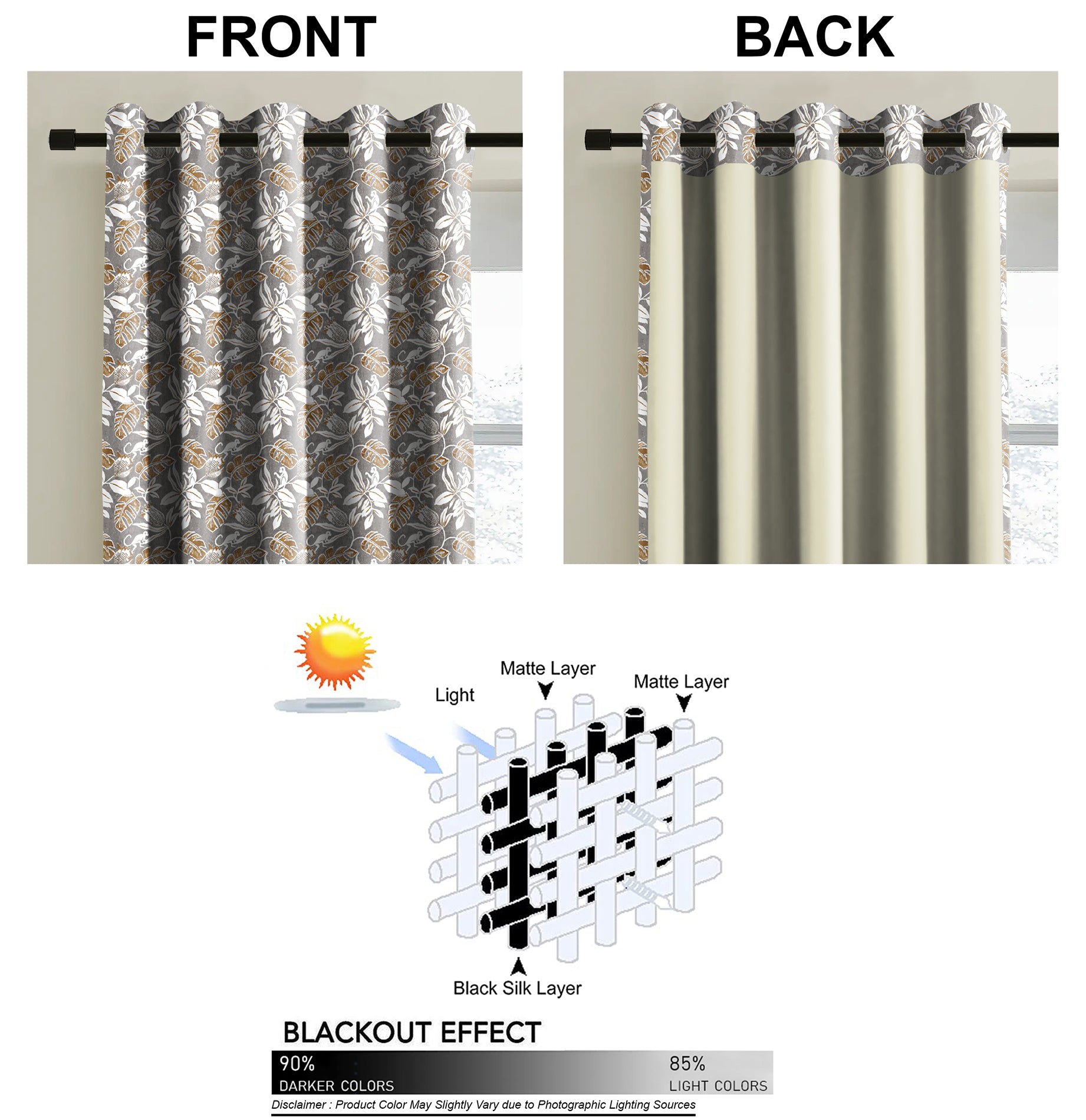 SAVANNA ANTHRACITE BLACKOUT CURTAINS