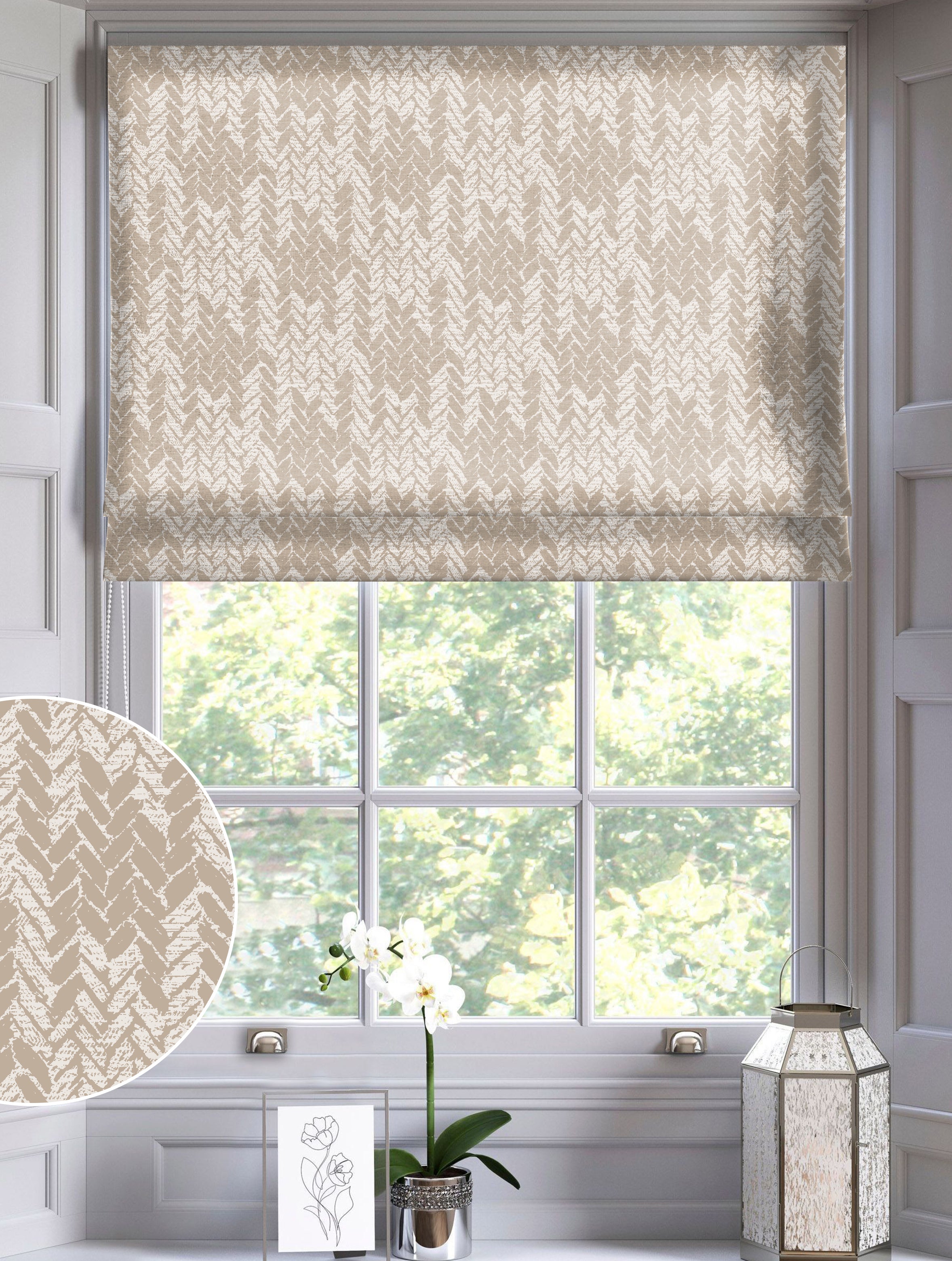 EDINA LIGHT BROWN READY MADE ROMAN BLIND