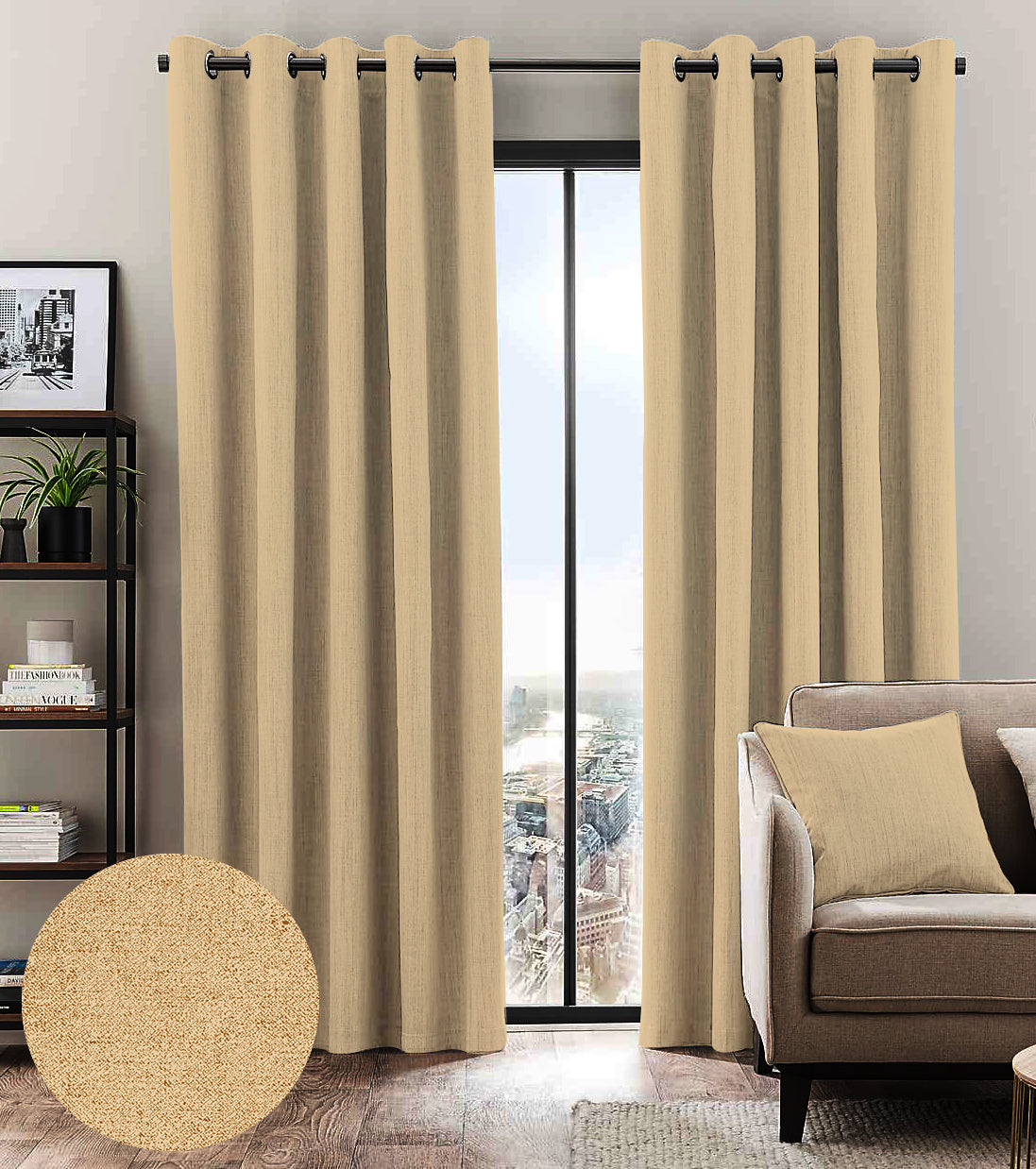 BROOKE MUSTARD BLACKOUT CURTAINS