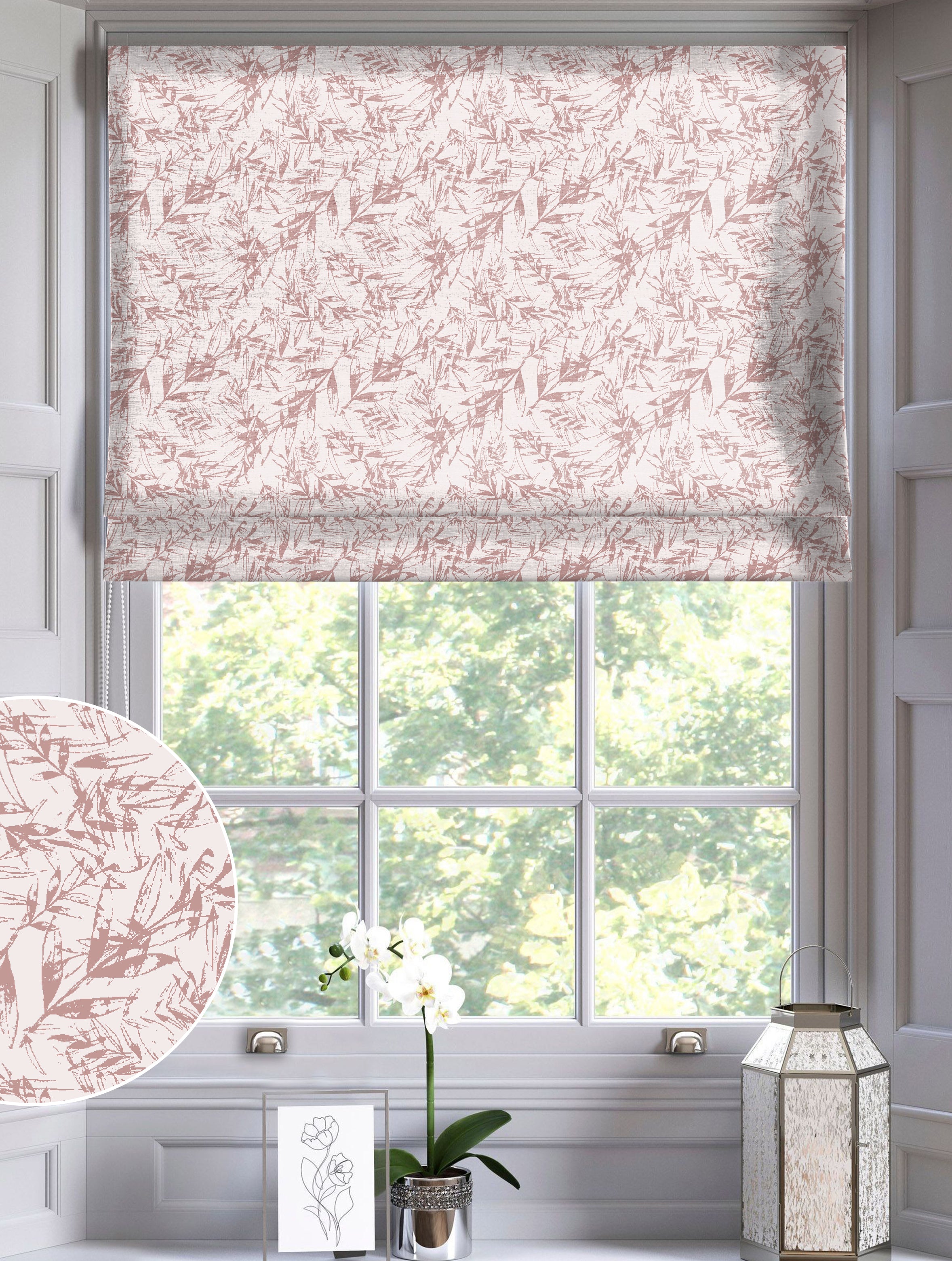 KENTON PINK READY MADE ROMAN BLIND