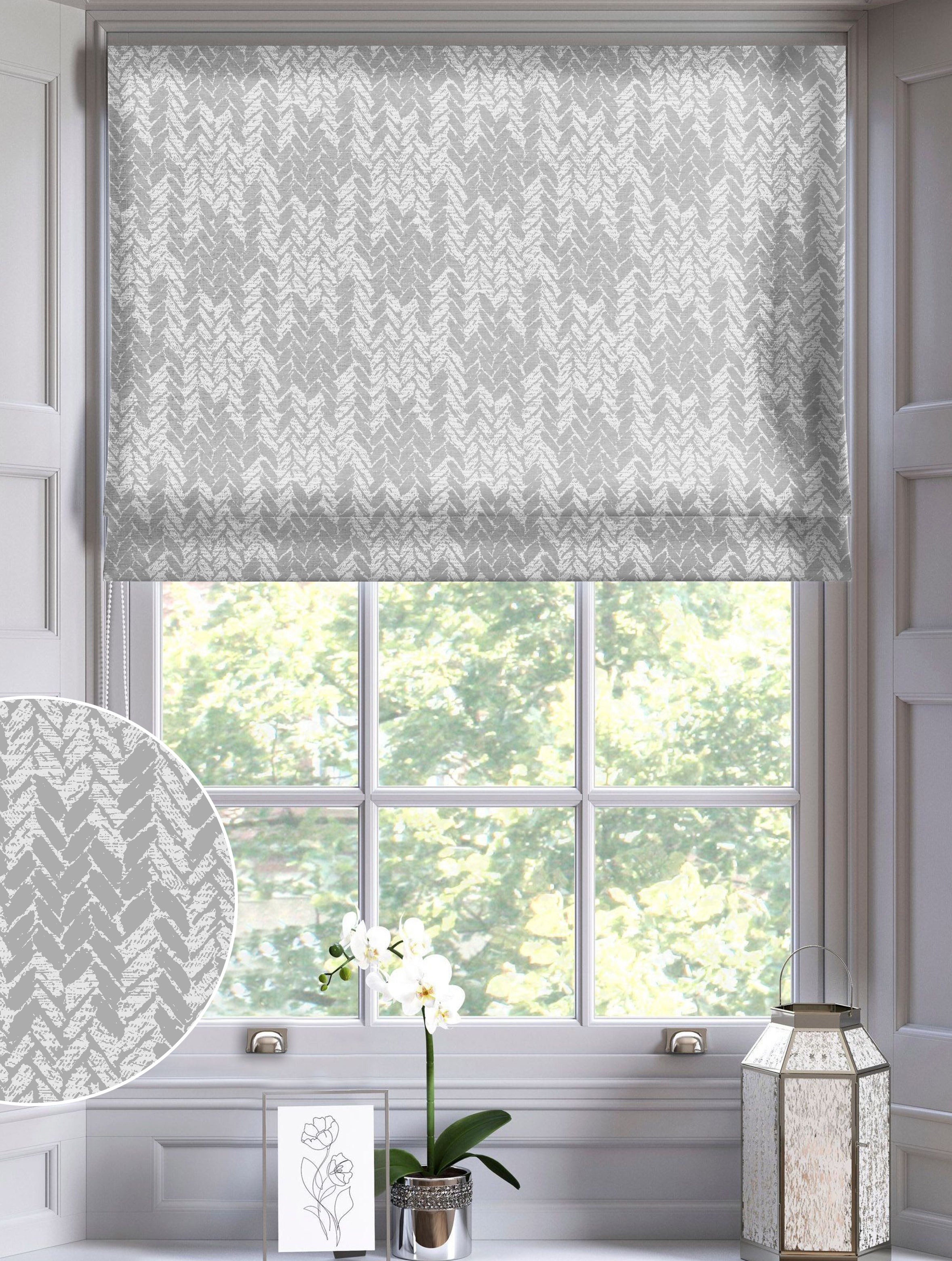 EDINA GREY READY MADE ROMAN BLIND