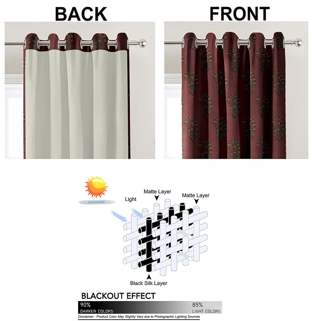 CALYX RED PRINTED BLACKOUT CURTAIN