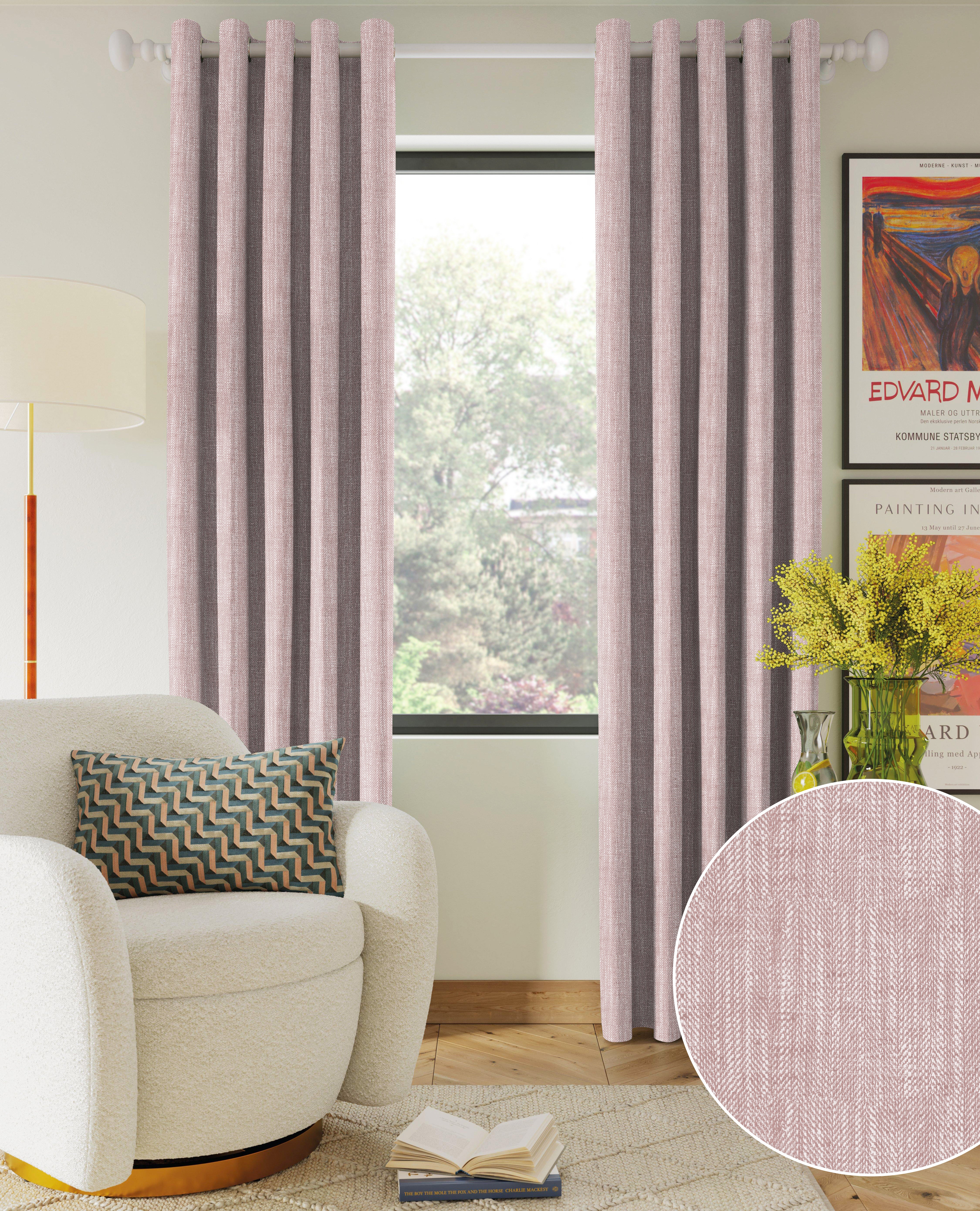 BELGRAVIA PINK PRINTED BLACKOUT CURTAIN