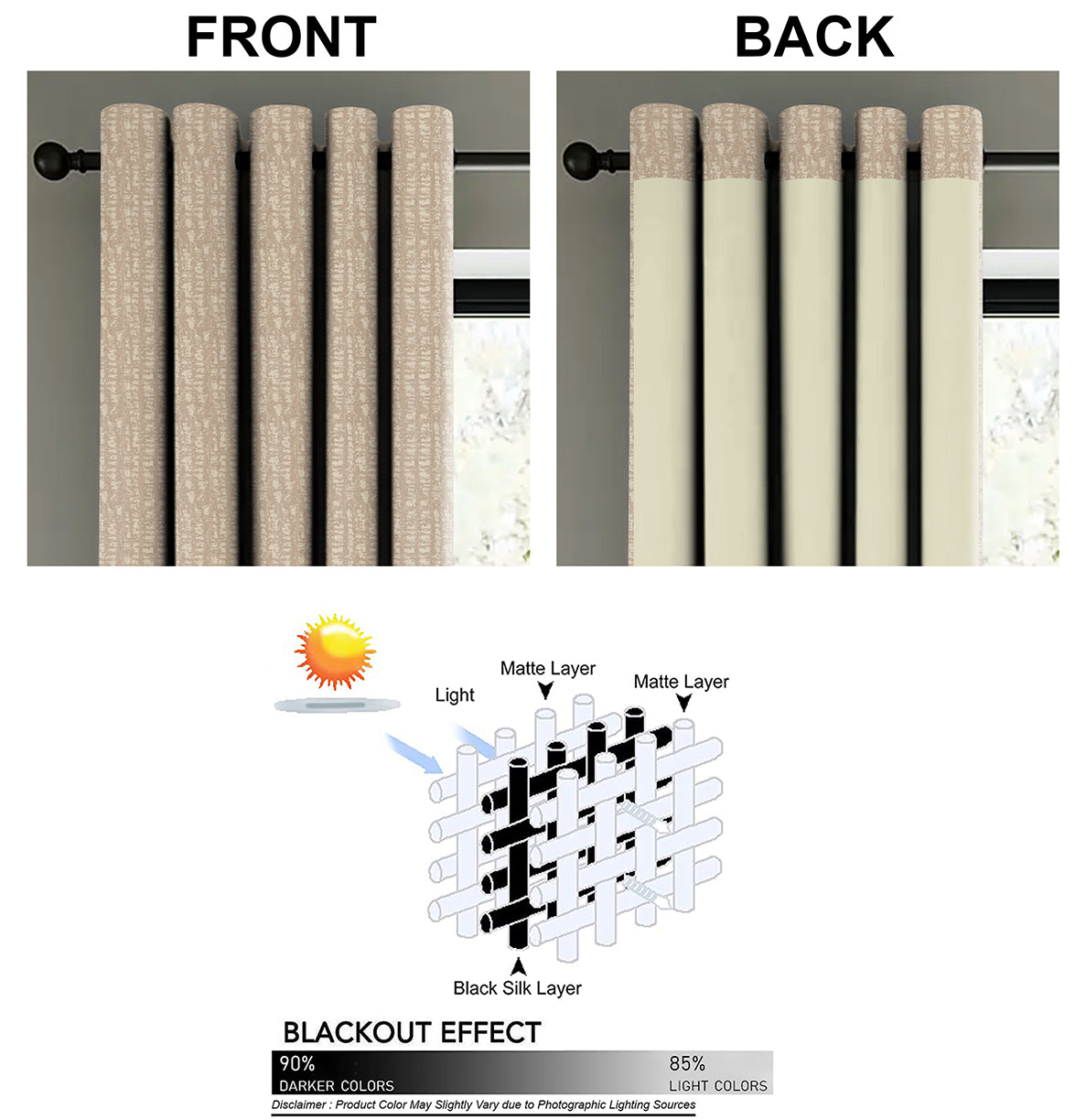 VALENCIA STONE PRINTED BLACKOUT CURTAIN
