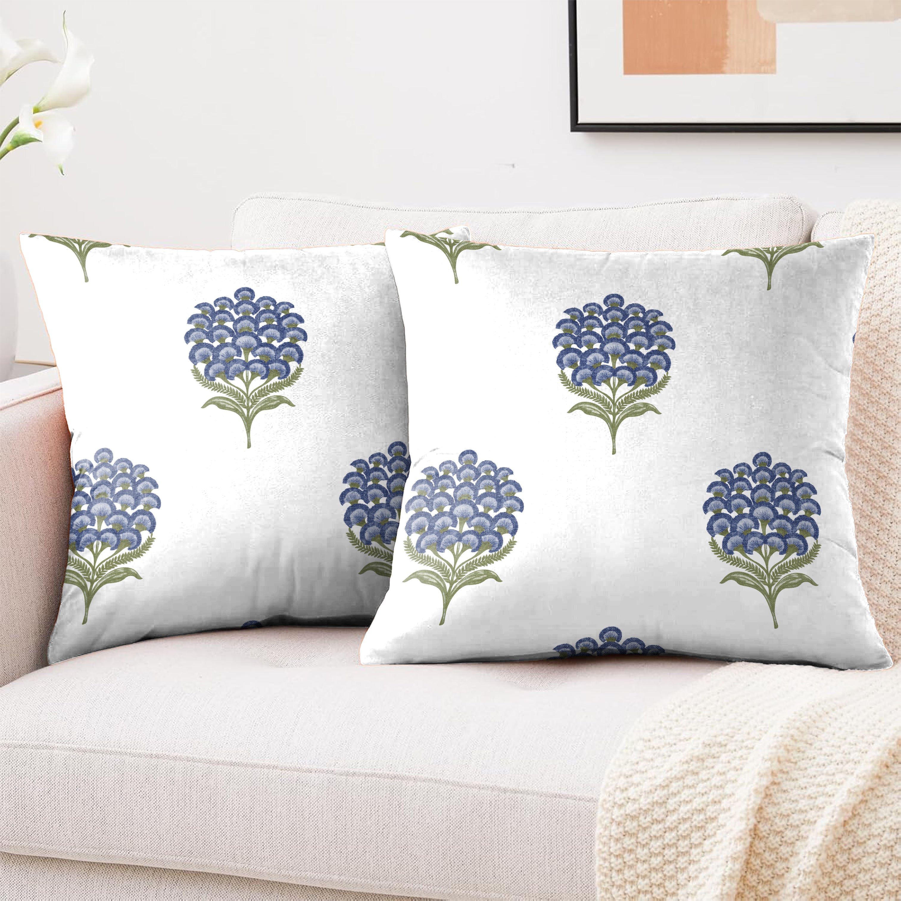 POKHARA BLUE CUSHION COVER (Pack of 2)