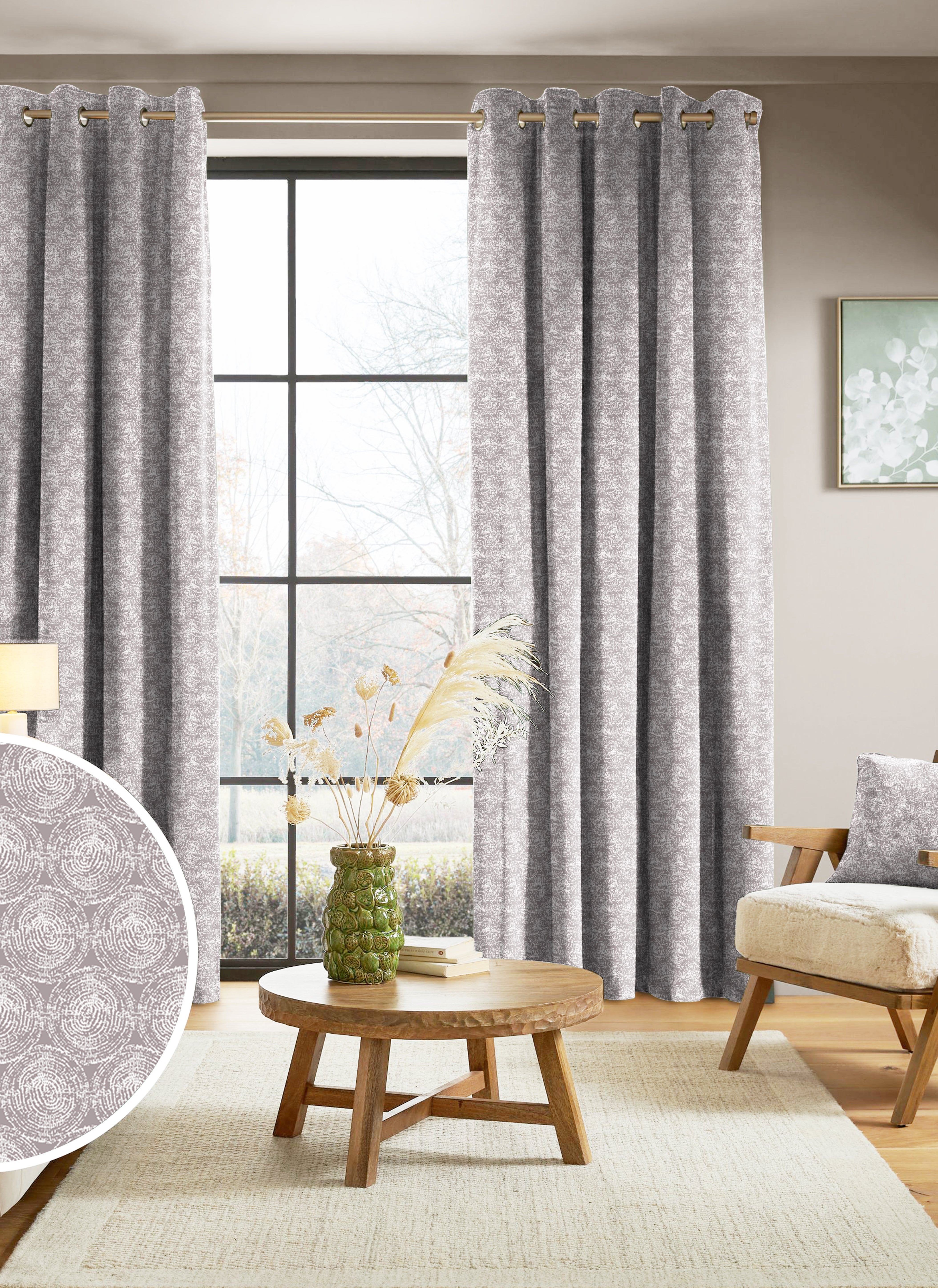FUSION MINK CURTAIN PRINTED FOR LIVING & BEDROOMS