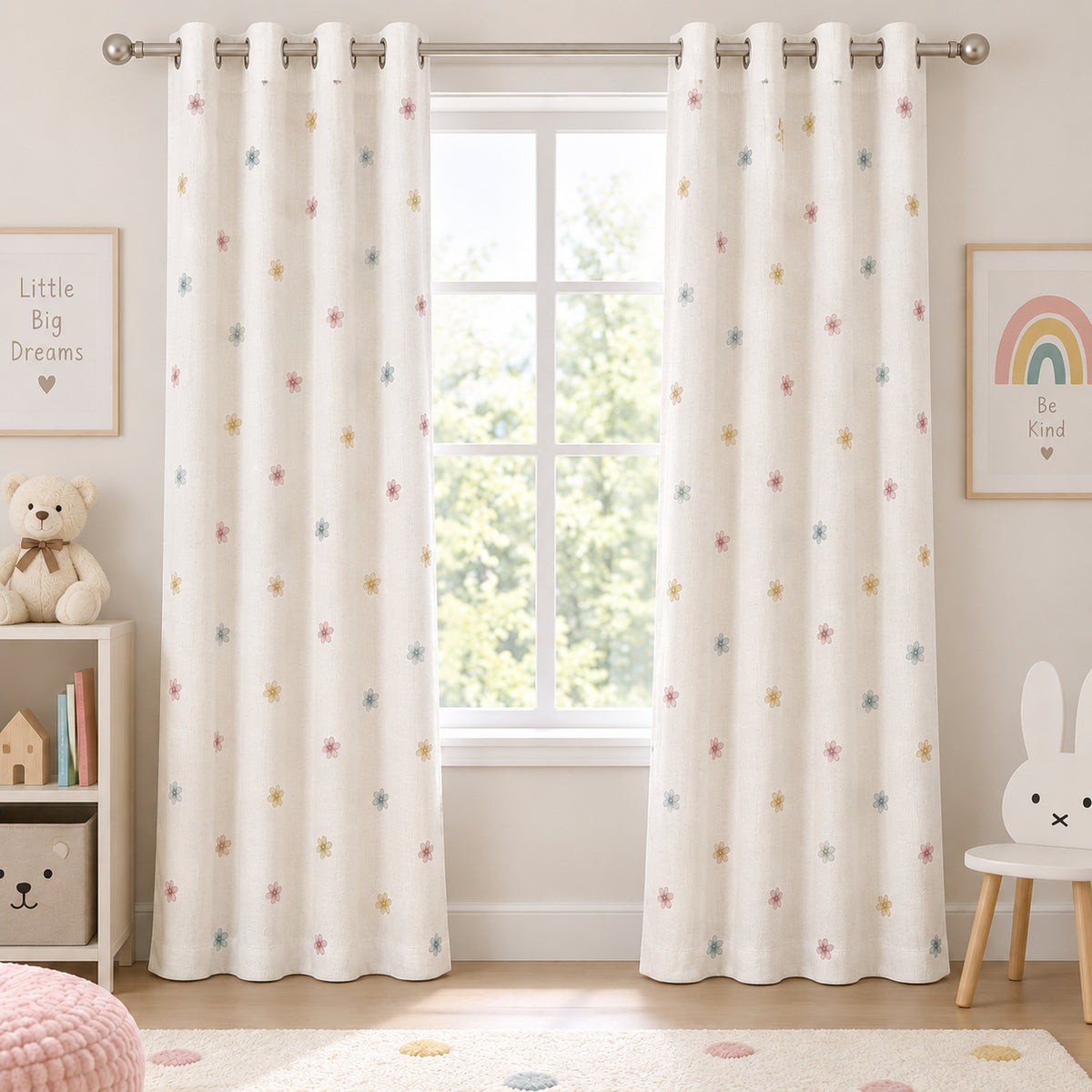 Multi Flower Printed Curtain