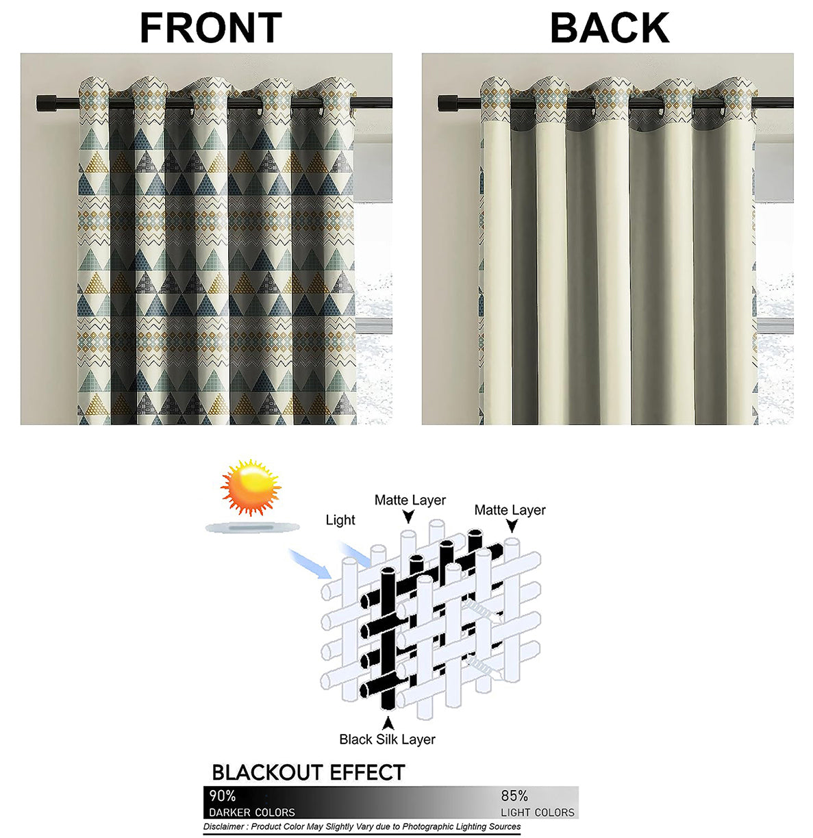 COMO MUSTARD GREY BLACKOUT CURTAIN