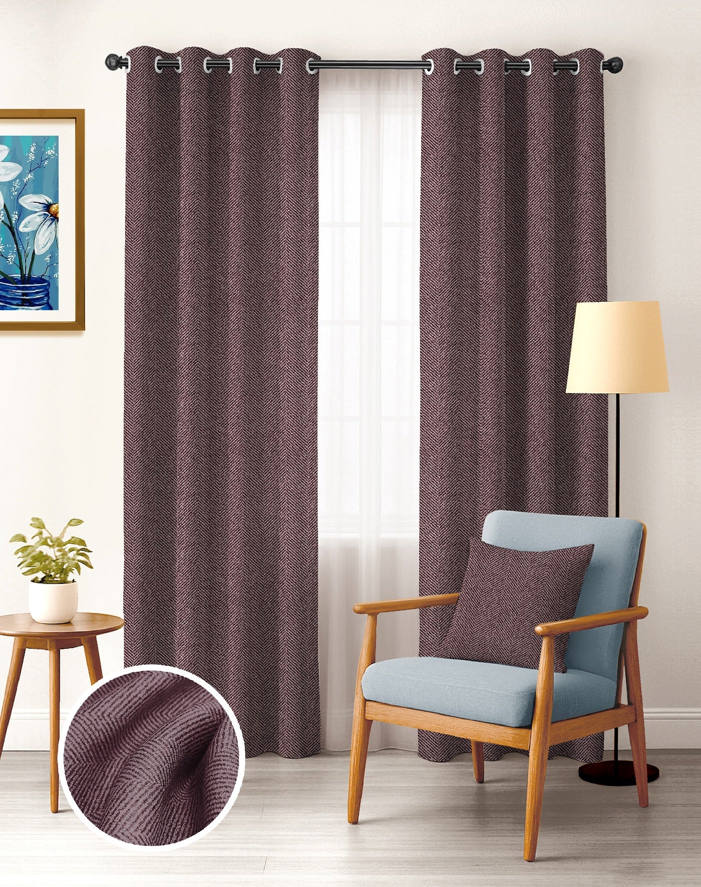 TWILLBONE STONE PRINTED BLACKOUT CURTAINS