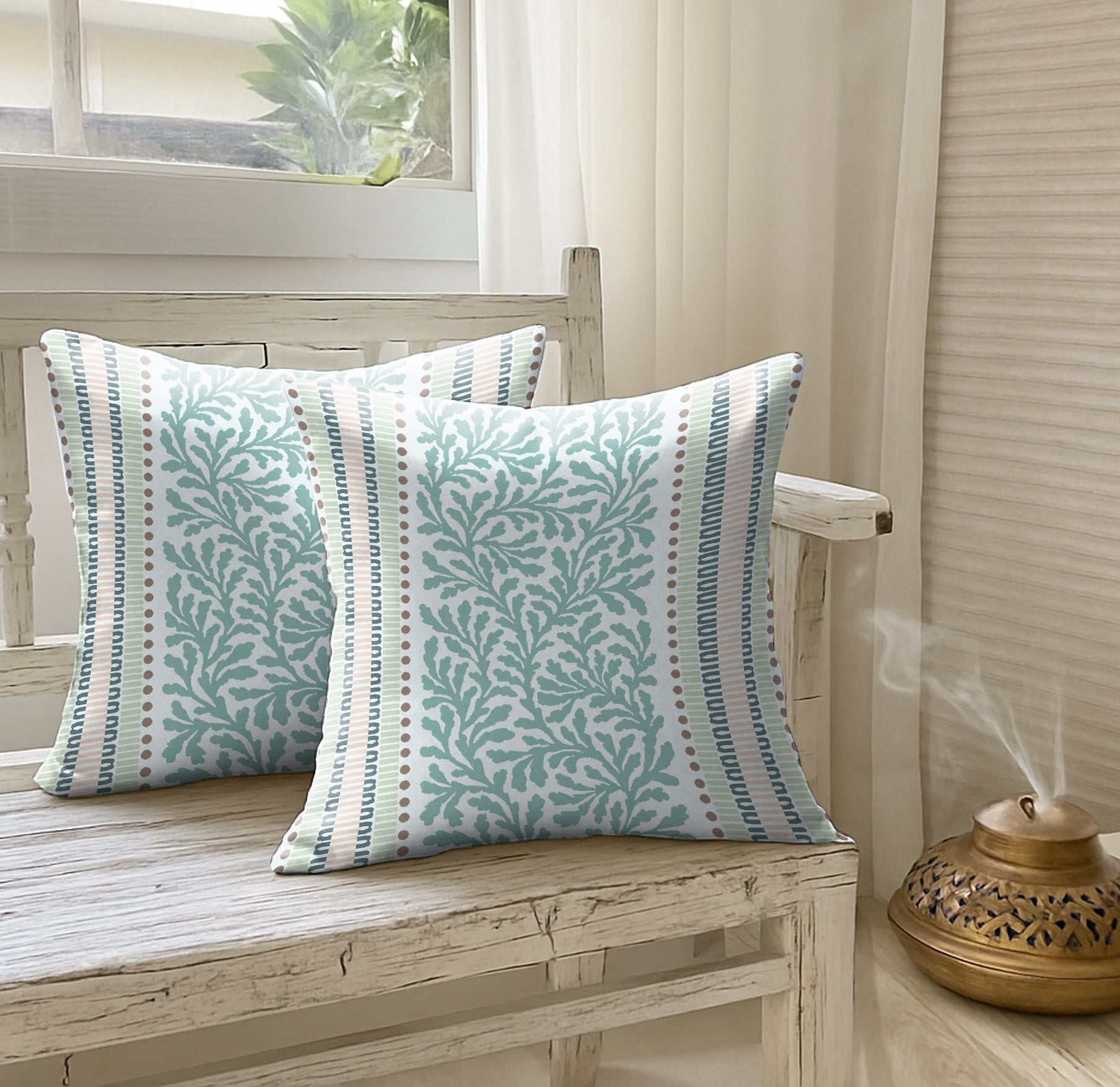 TORONTO TEAL DIGITAL PRINTED CUSHION COVER (Pack of 2)