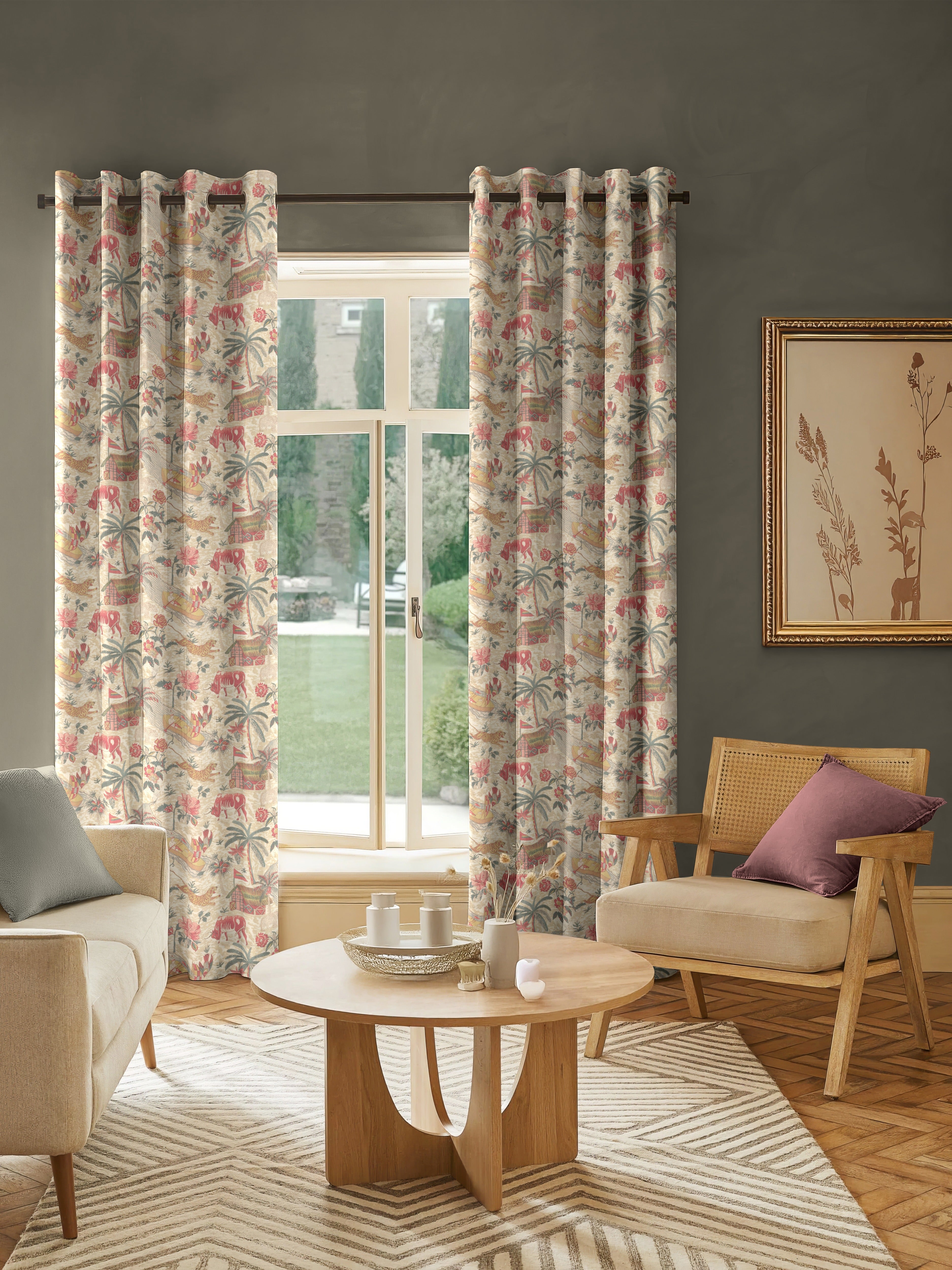 YANGSHUO RED PRINTED BLACKOUT CURTAIN