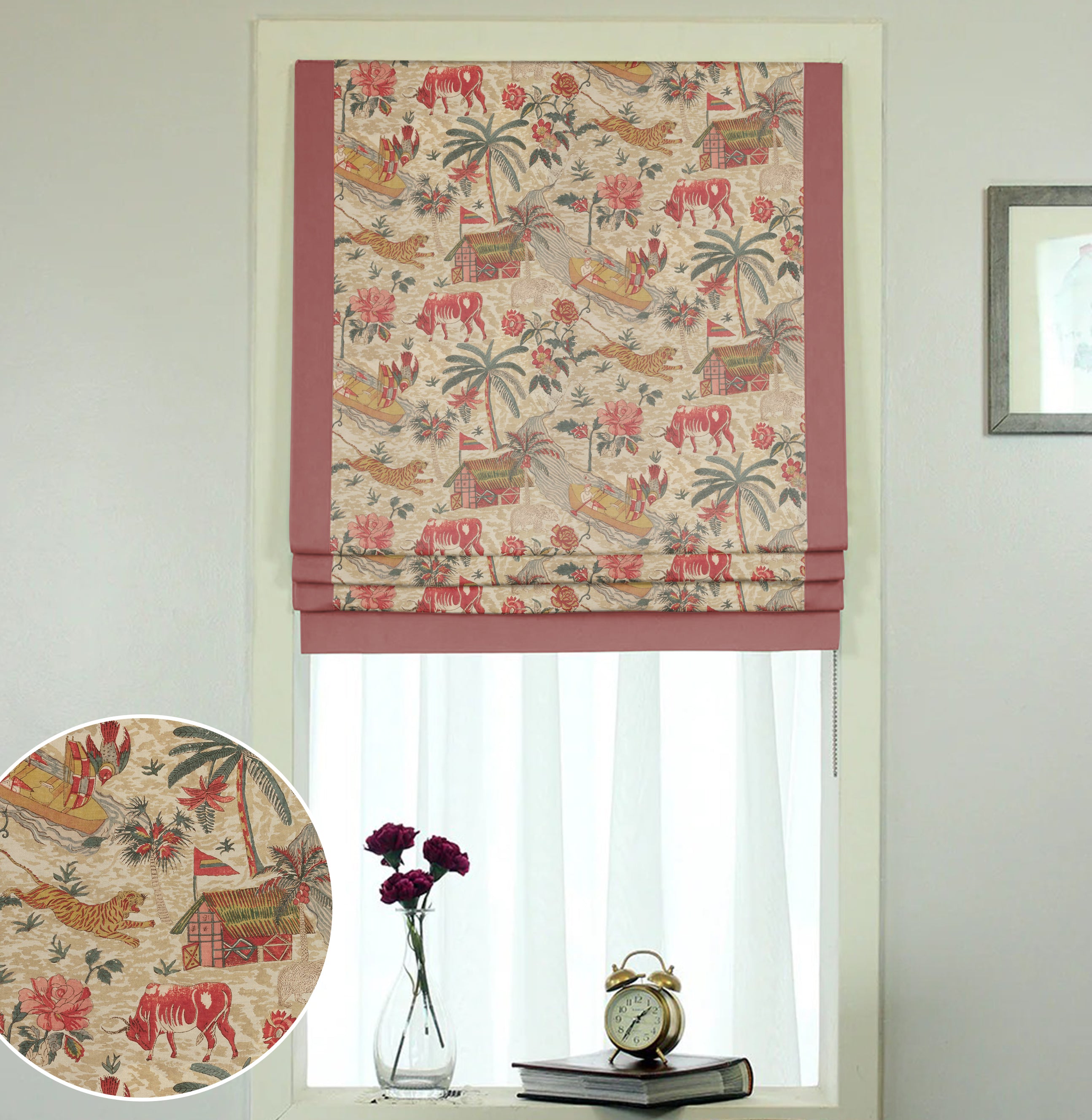 YANGSHUO RED READY MADE ROMAN BLIND