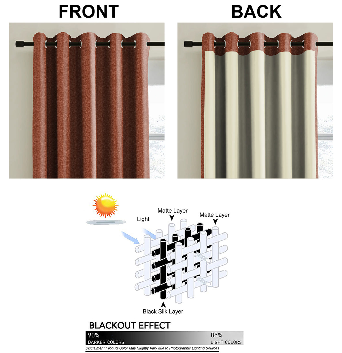 SUNBLOCK TEXTURE LASA CLAY BLACKOUT CURTAIN