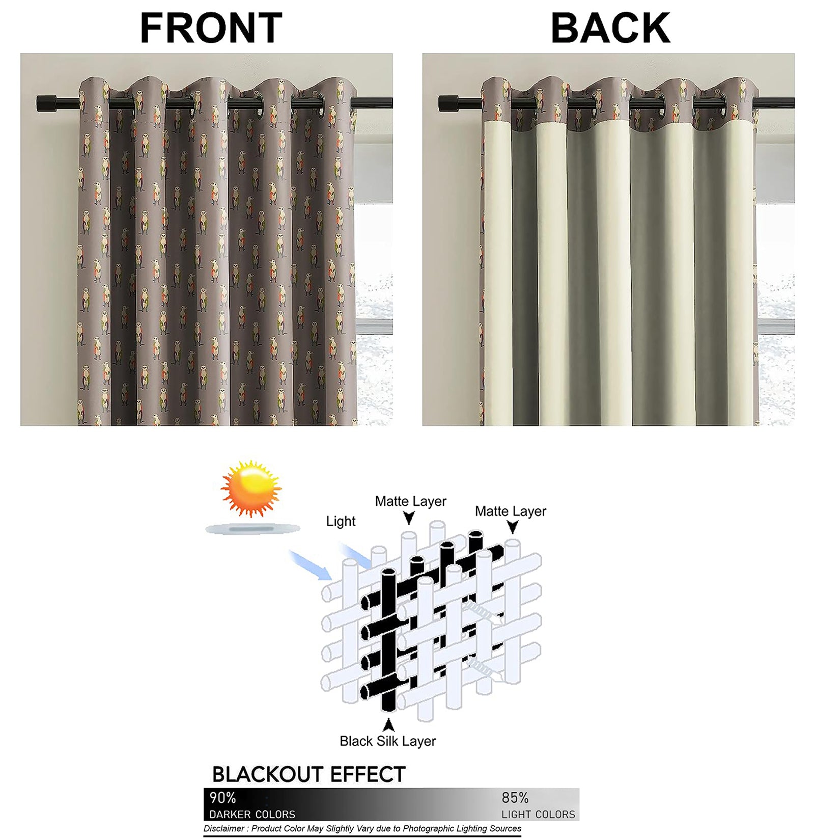 SELTOS L-BROWN BLACKOUT CURTAINS