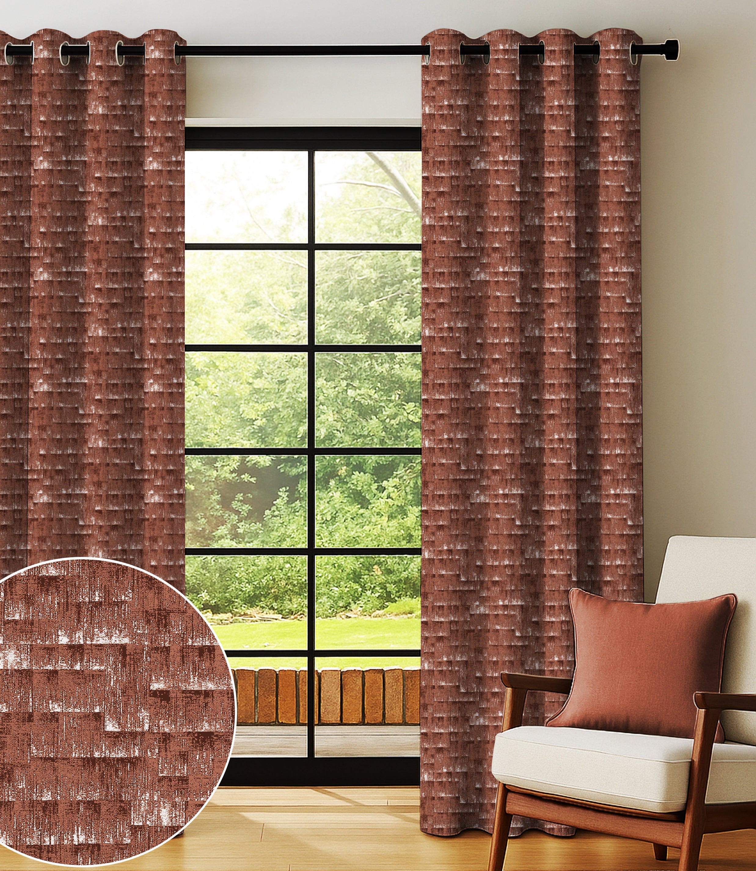 MALAGA RUST BLACKOUT CURTAINS