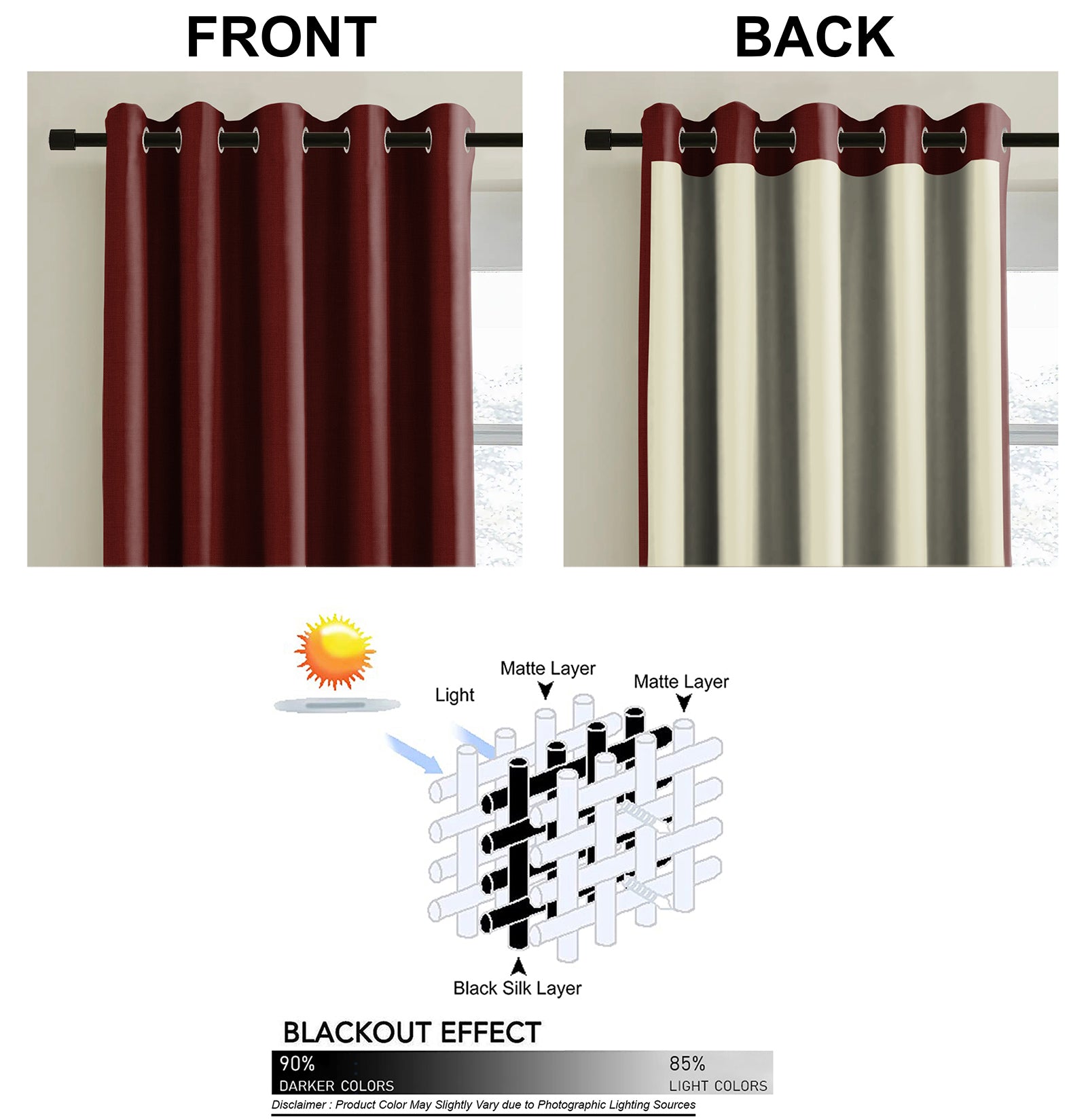 KASBAH-06 MAROON BLACKOUT CURTAINS