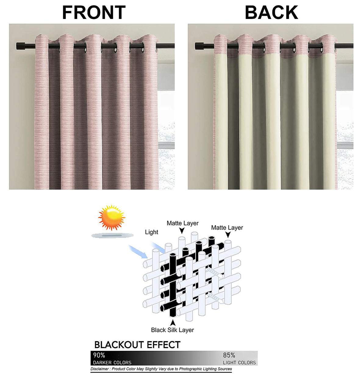 PETRA BABY PINK PRINTED BLACKOUT CURTAIN