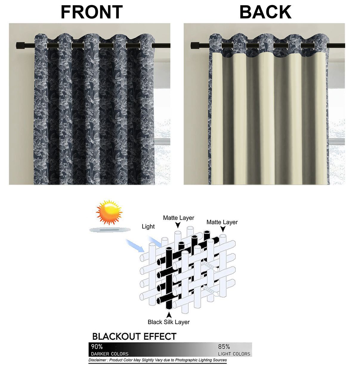 MEADOW D-GREY BLACKOUT CURTAINS