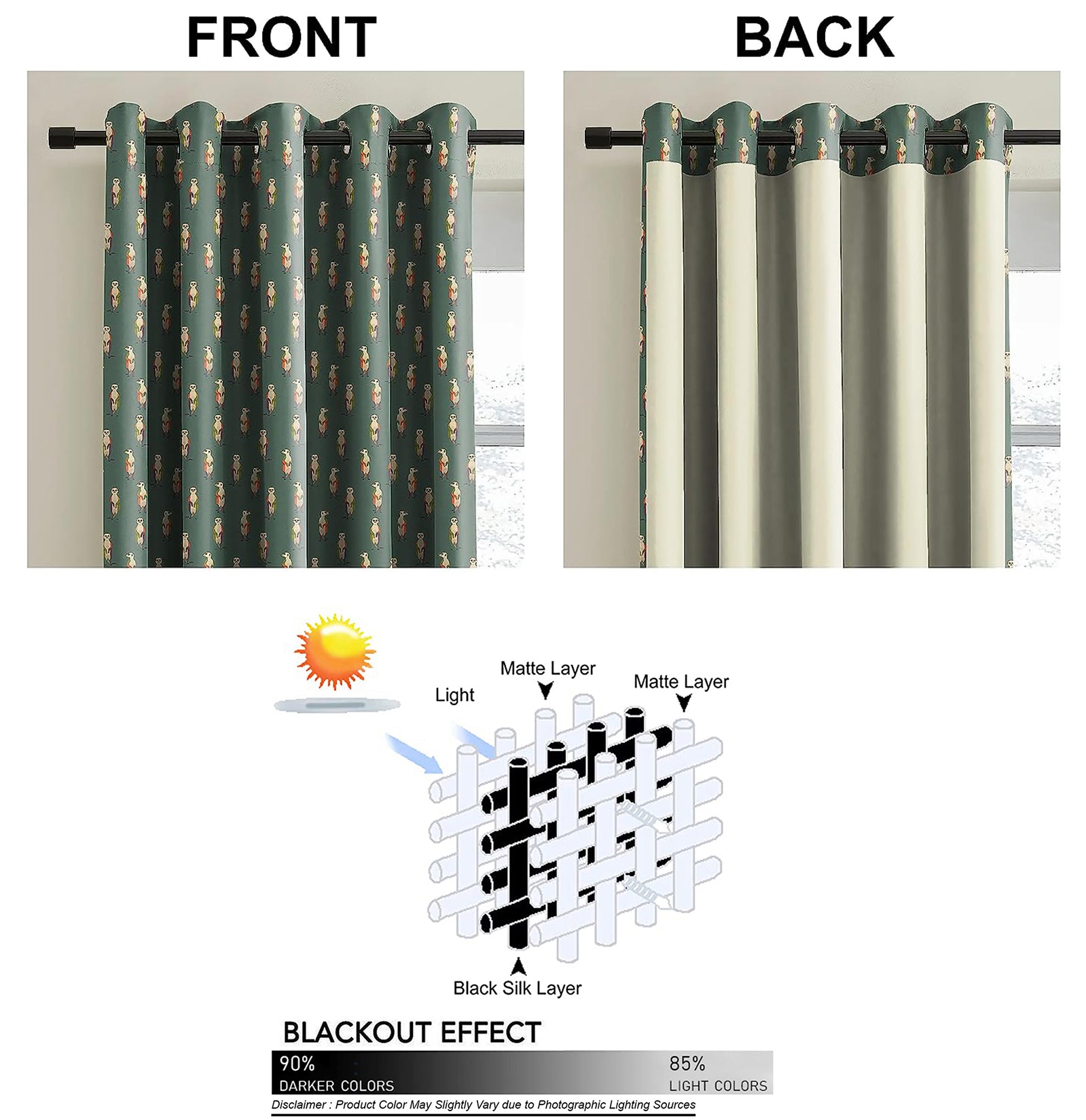 SELTOS L-GREEN BLACKOUT CURTAINS