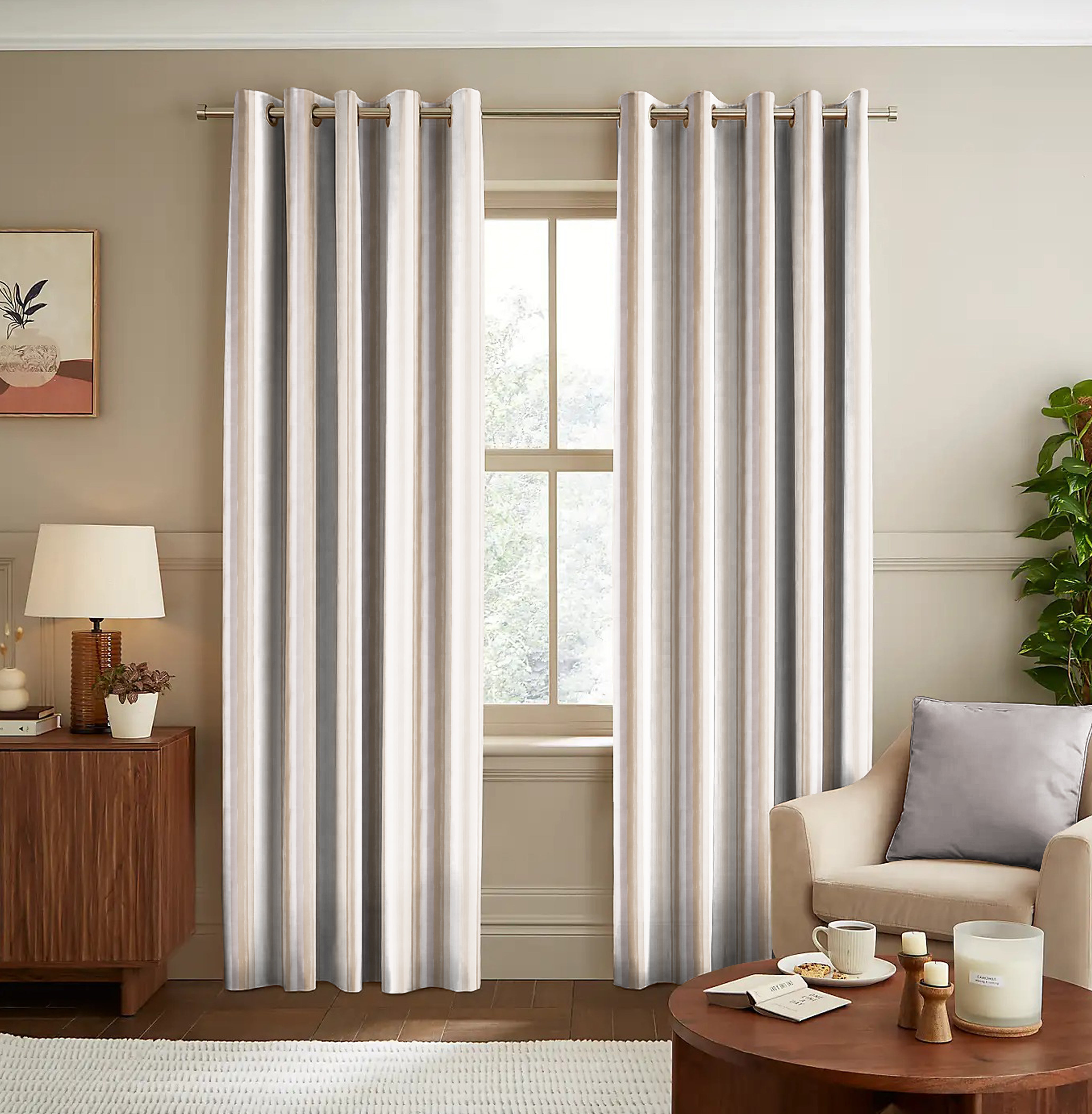ALVIN COFFEE PRINTED BLACKOUT CURTAIN