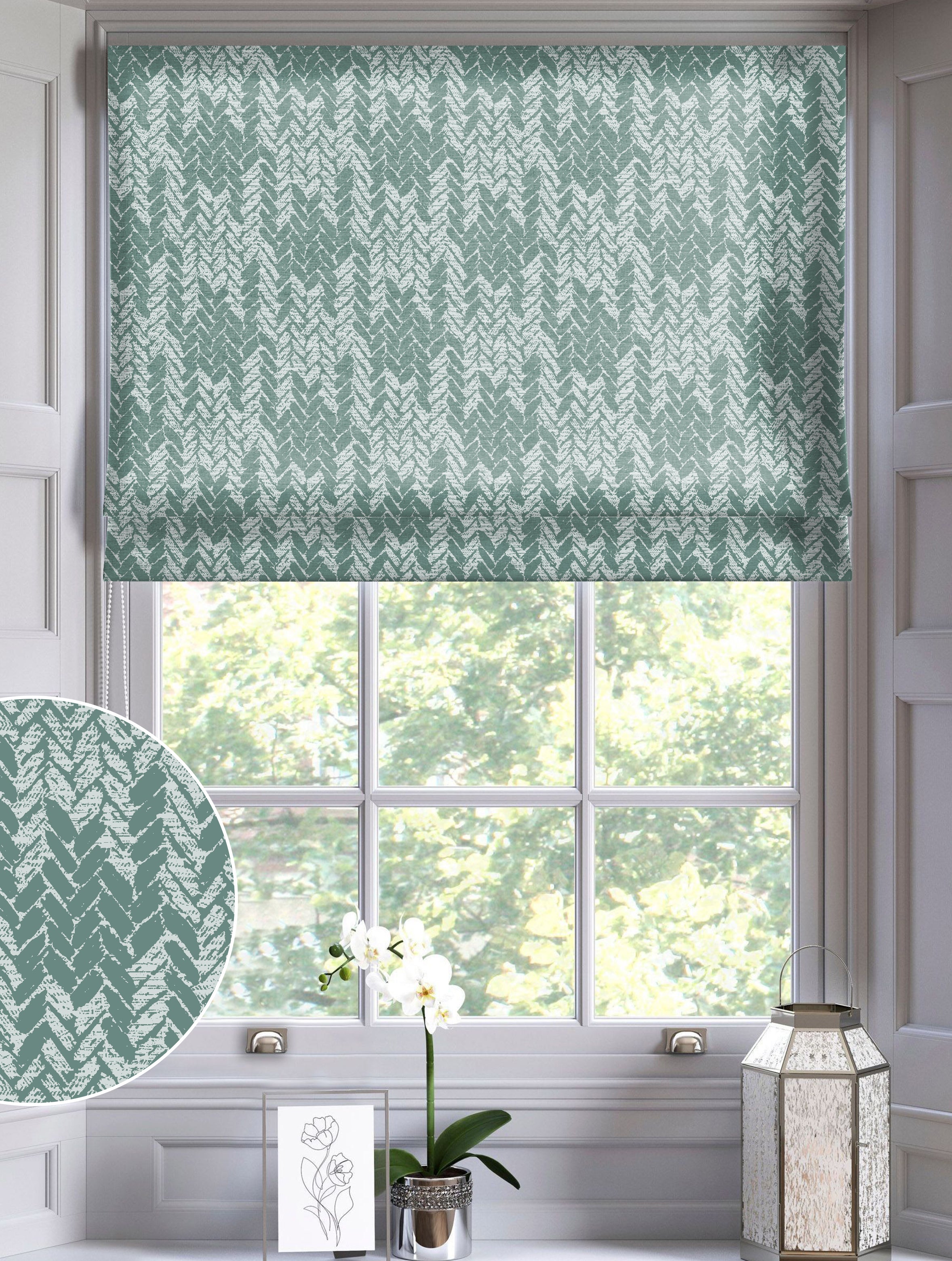 EDINA SEAGREEN READY MADE ROMAN BLIND