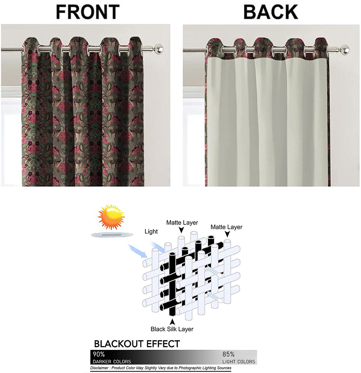 BAKER BURNT OLIVE PINK BLACKOUT CURTAINS