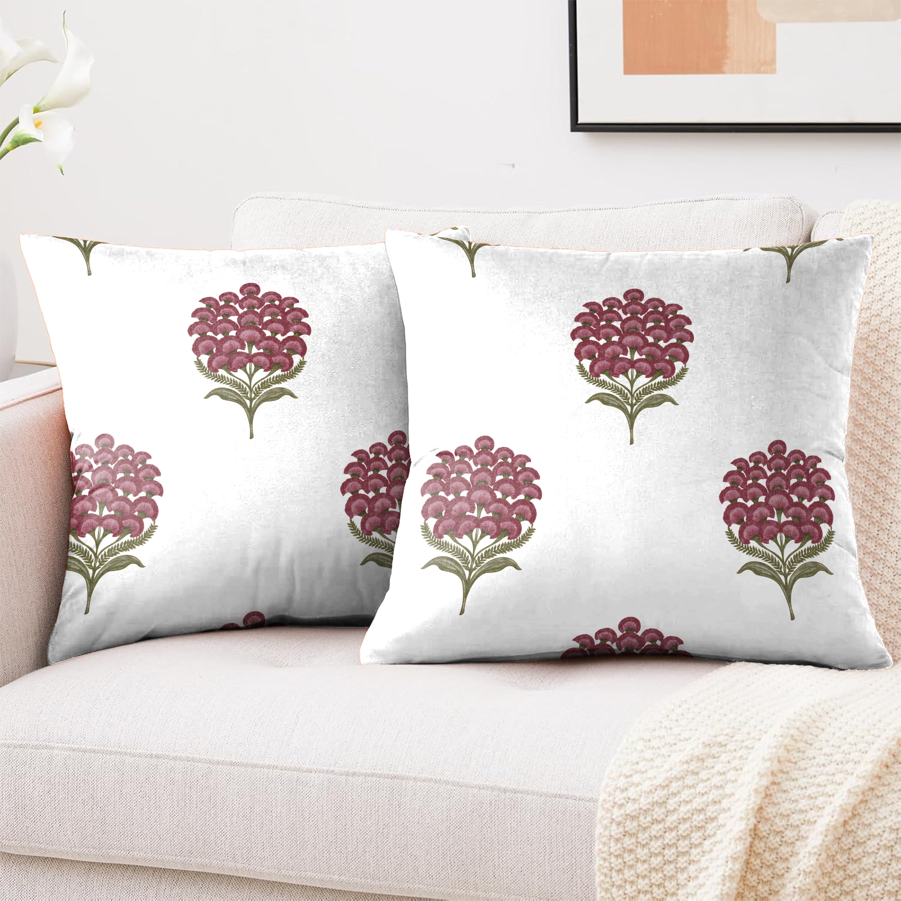 POKHARA DARK PINK CUSHION COVER (Pack of 2)