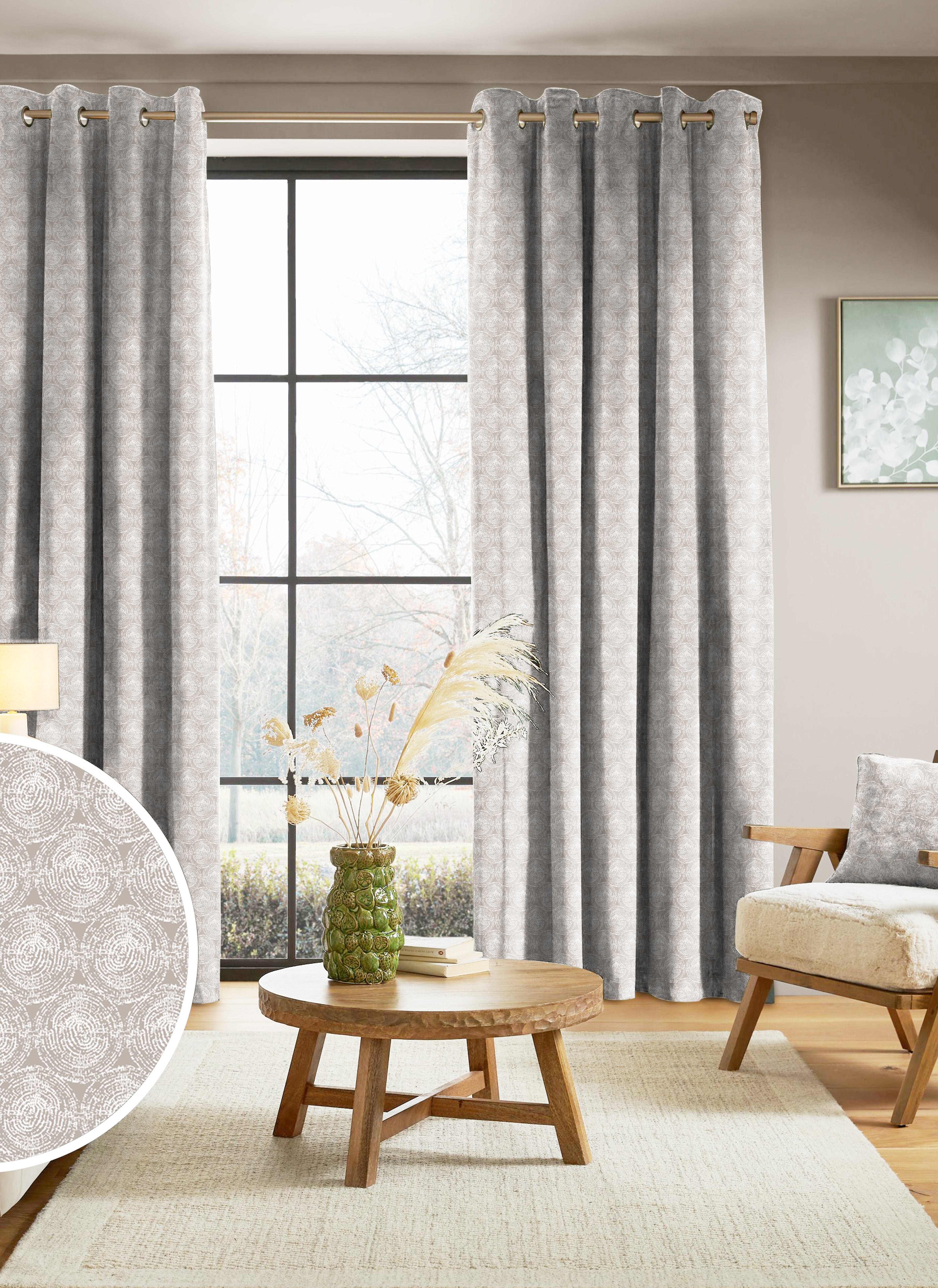 FUSION MOCHA CURTAIN PRINTED FOR LIVING & BEDROOMS