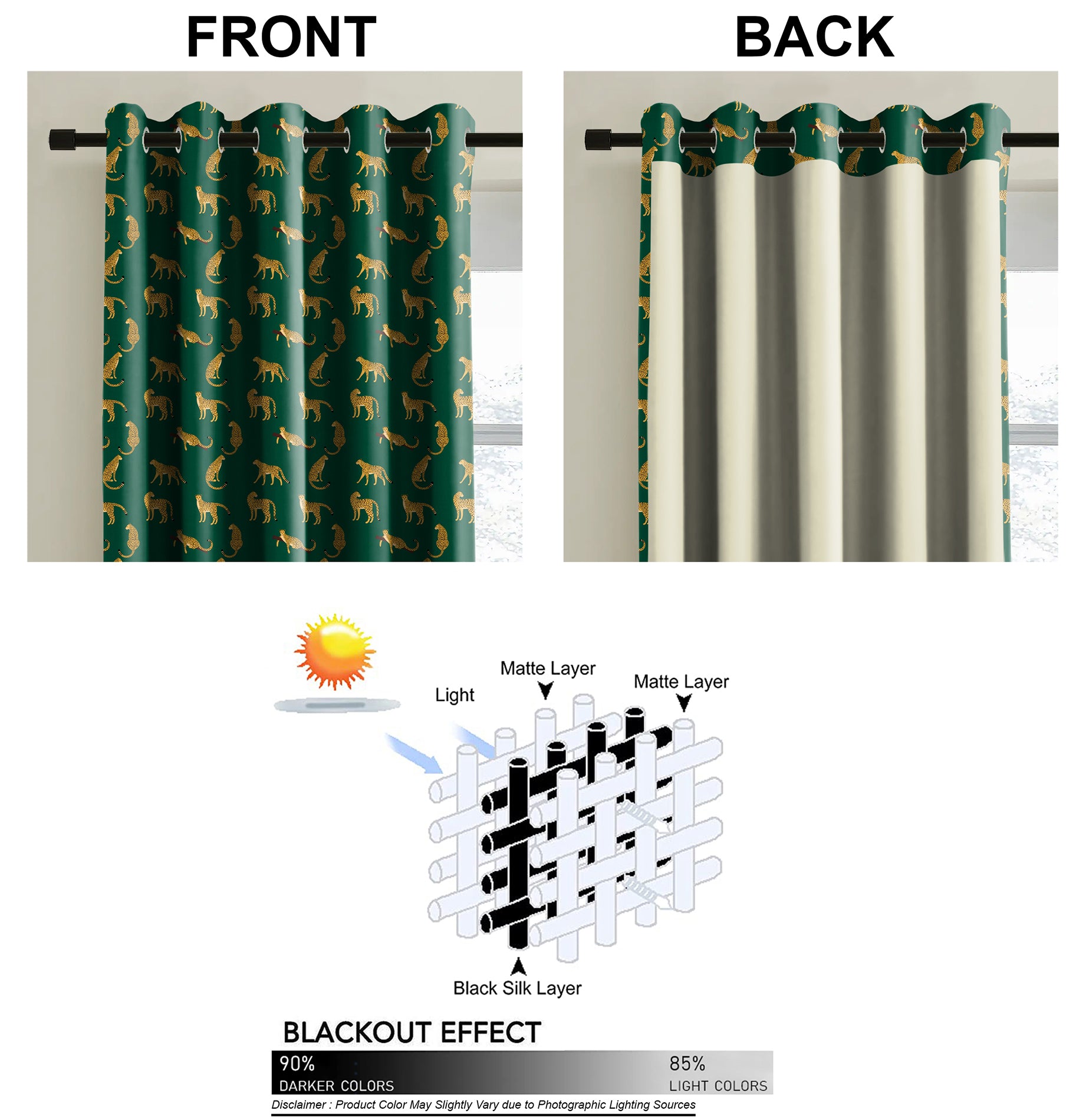 Leopard Green Blackout Curtains